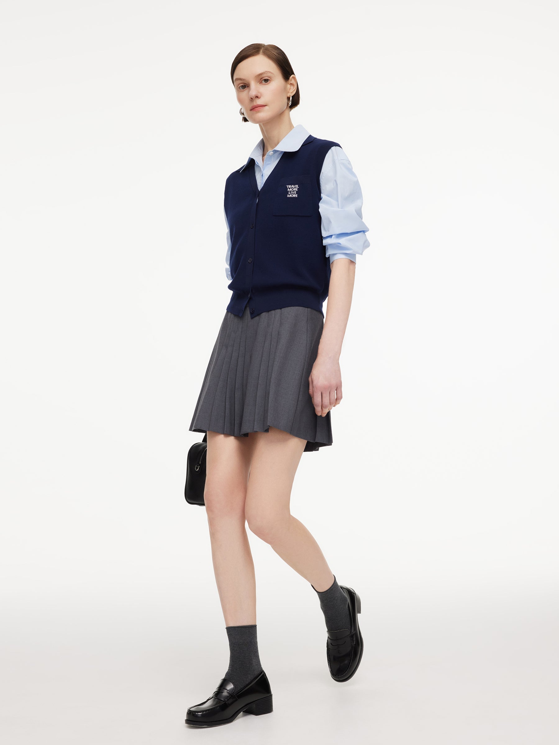 Lyocell V-Neck Knit Vest