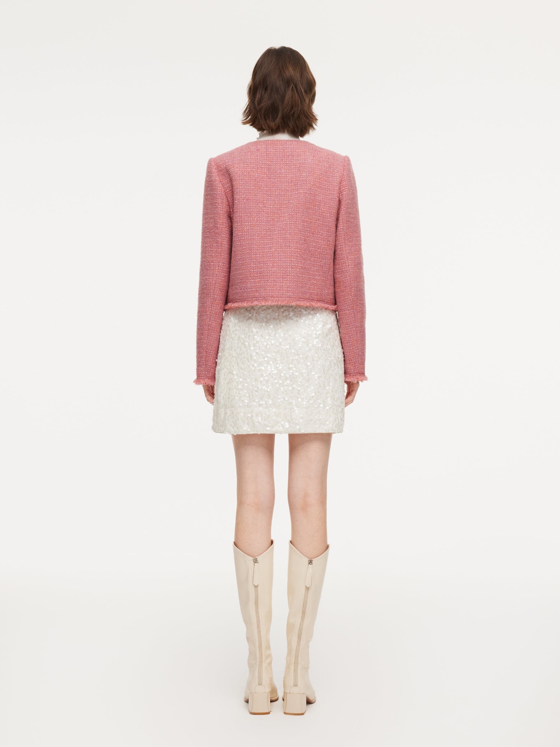 Tweed Round Neck Jacket