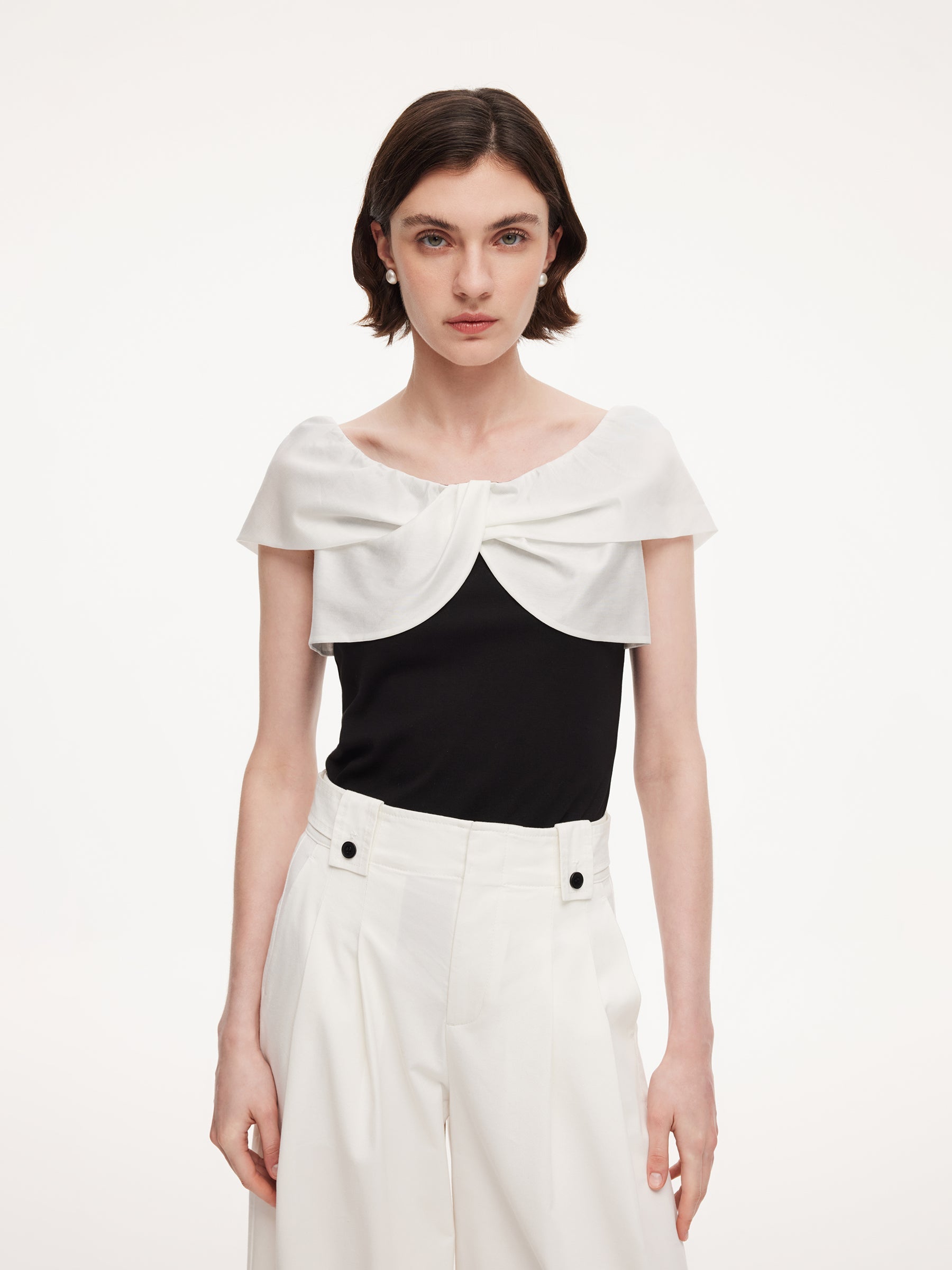 Tencel Bow Neck Top