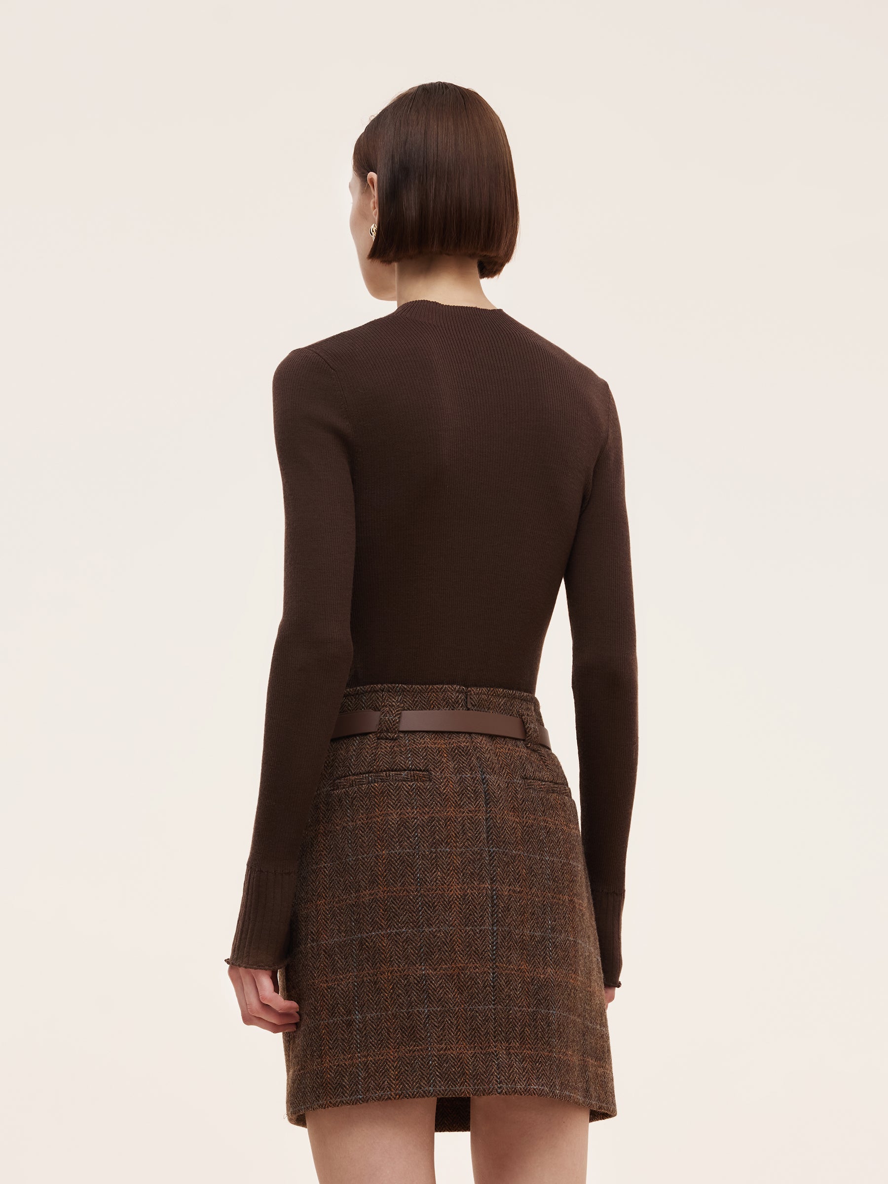 Mock Neck Slim Fit Wool Top