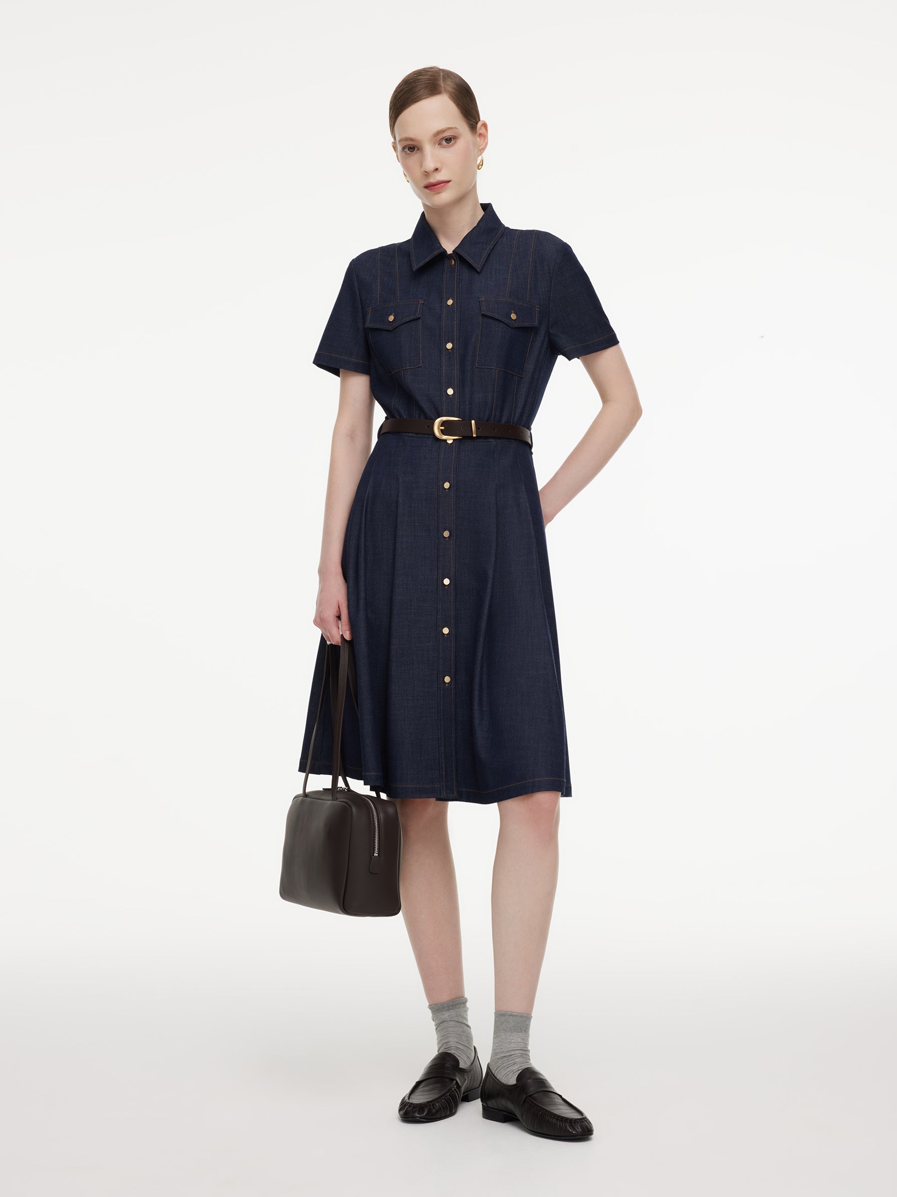 Denim-Style Shirt Dress