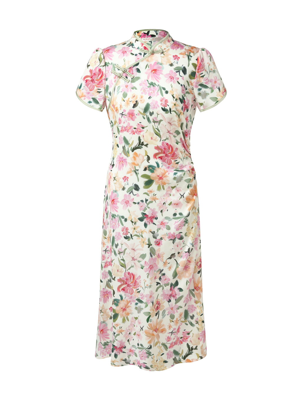 Mulberry Silk Floral Qipao Dress