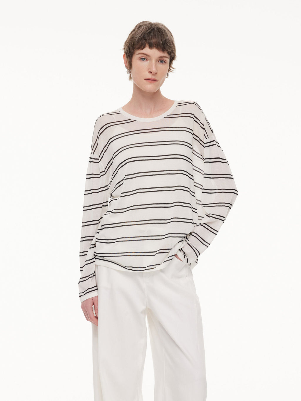 Lyocell-Silk Stripe Knit
