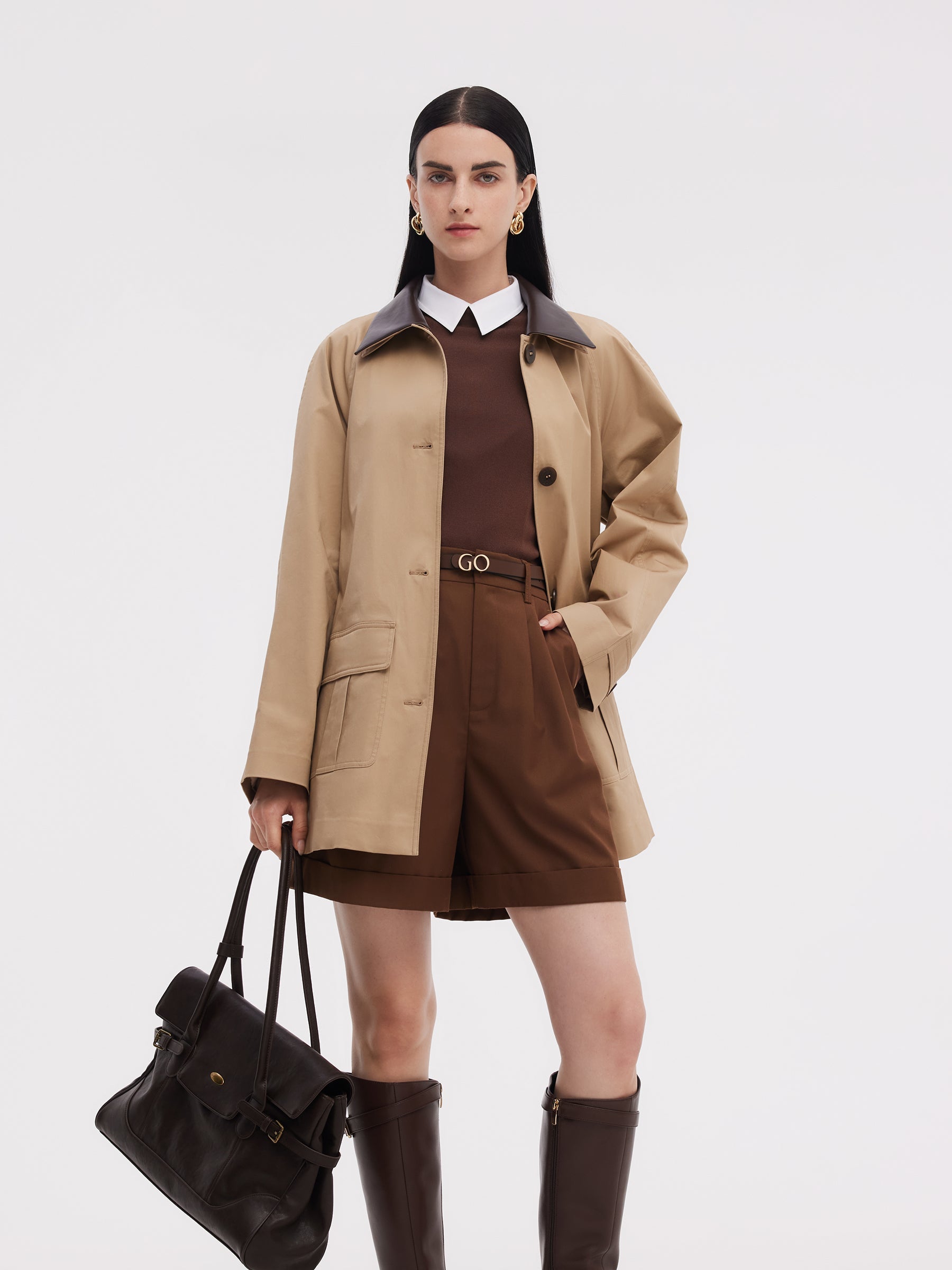 Cotton Spandex Trench