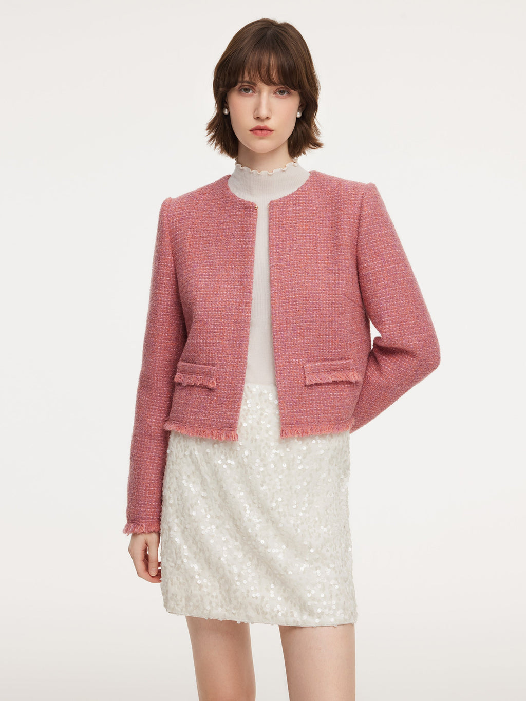 Tweed Round Neck Jacket