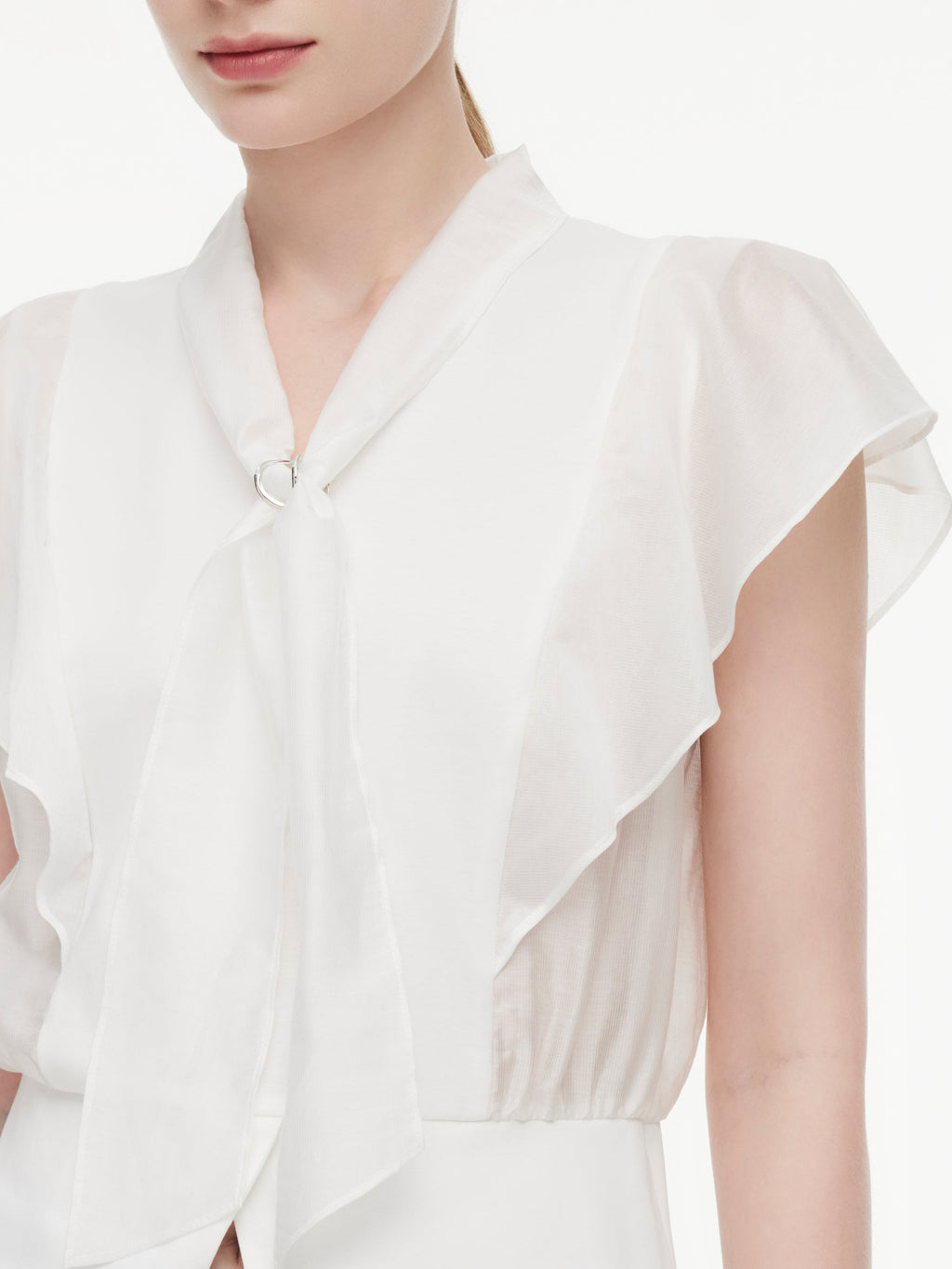 Cotton Ruffle Cap Sleeve