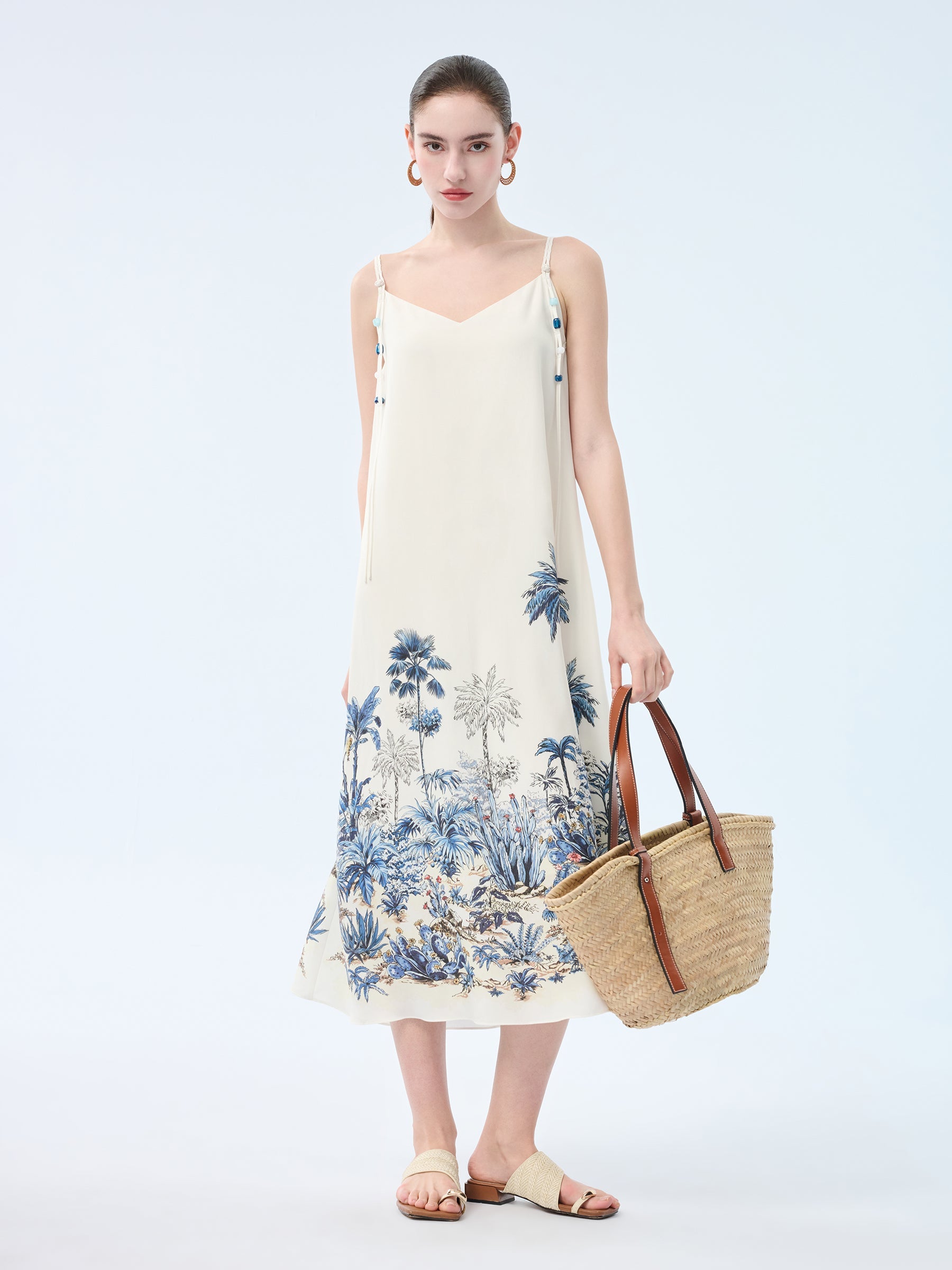 Tencel Linen Floral Maxi Dress