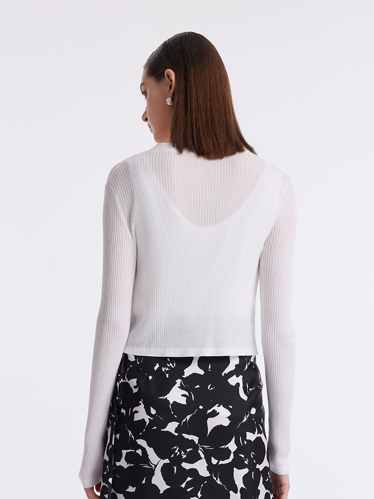 Tencel-Silk V-Neck Cardigan