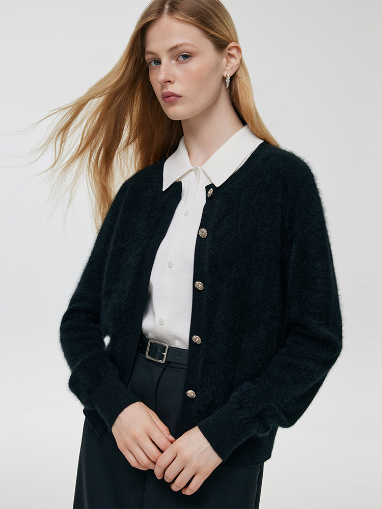 100% Cashmere Brushed Cardigan