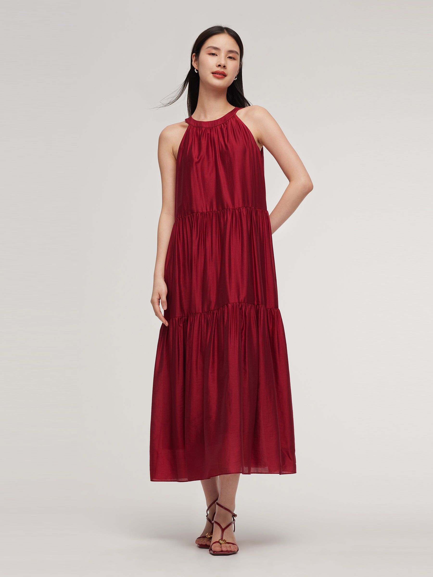 Tencel Halter Romantic Dress