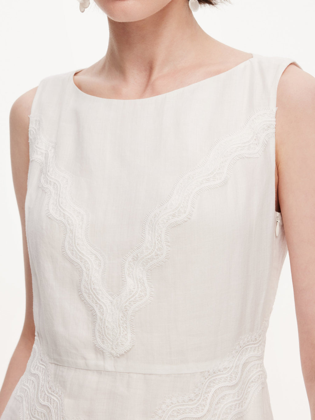 Ramie Lace A-Line Maxi Dress