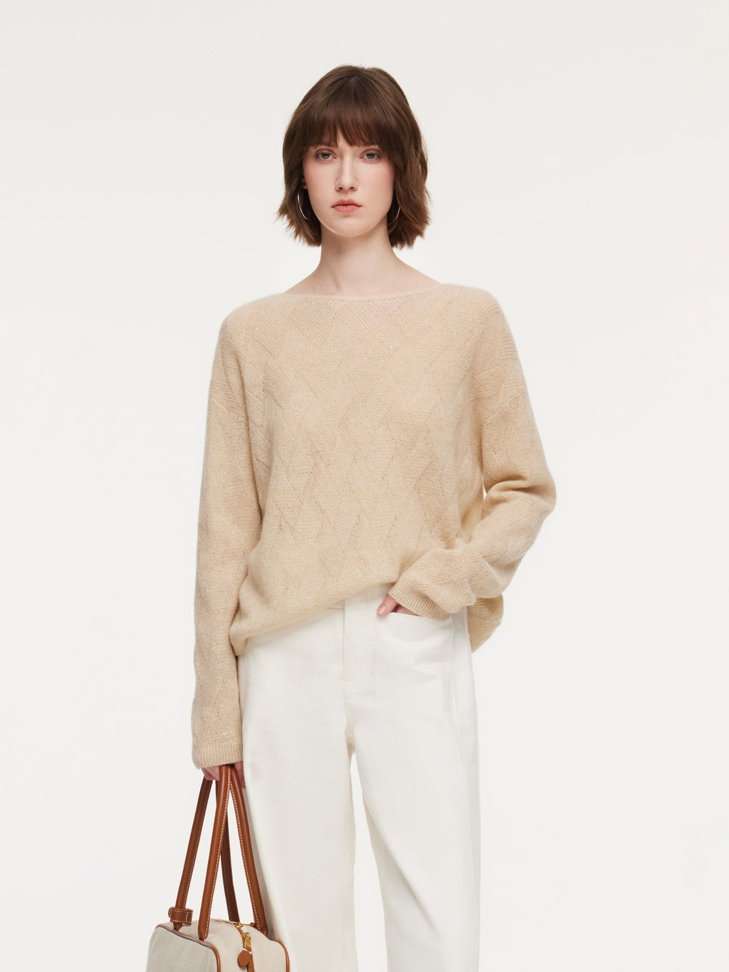 Cashmere Boat Neck Loose Sweater