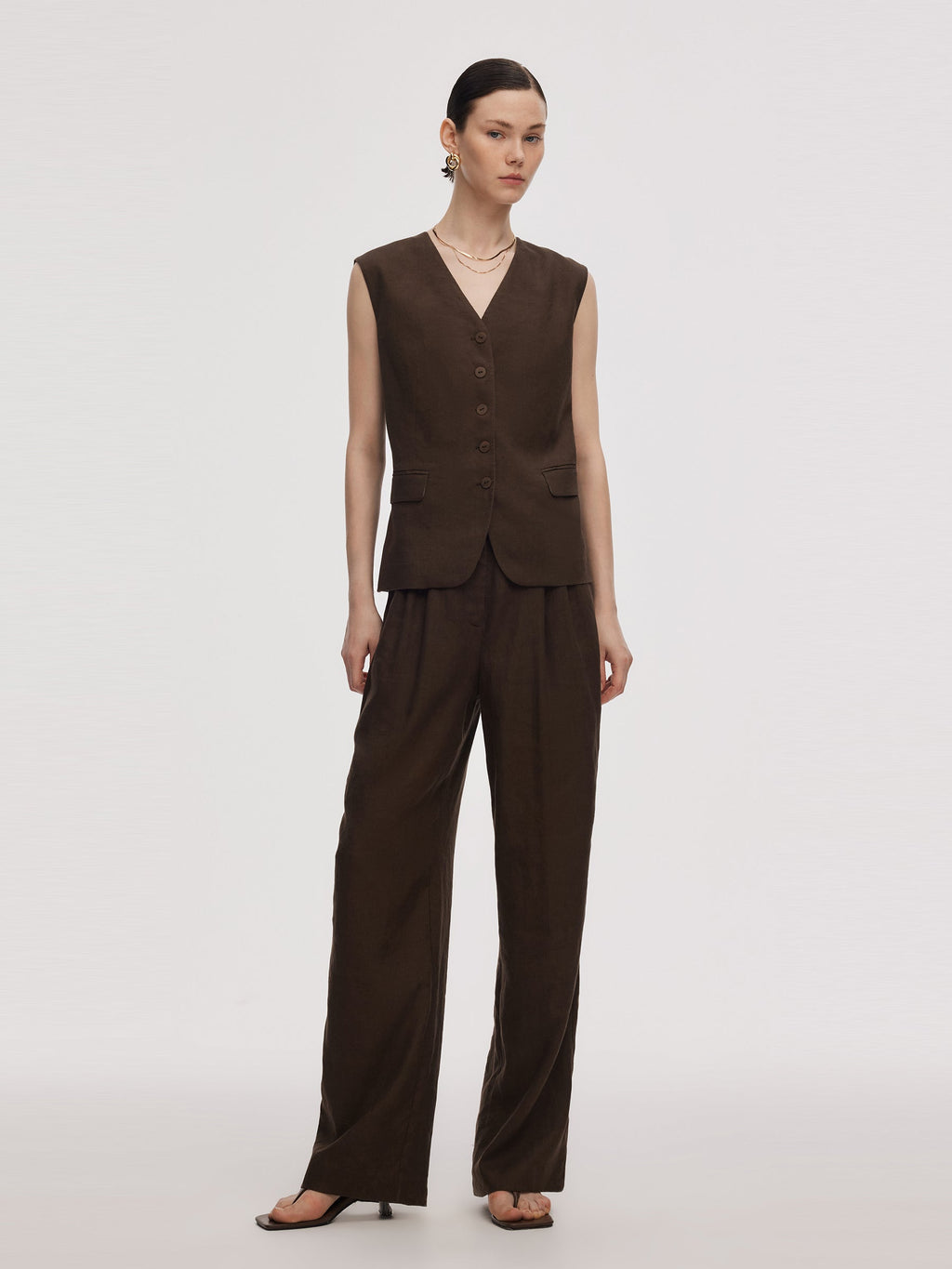 Linen Slim Fit Vest