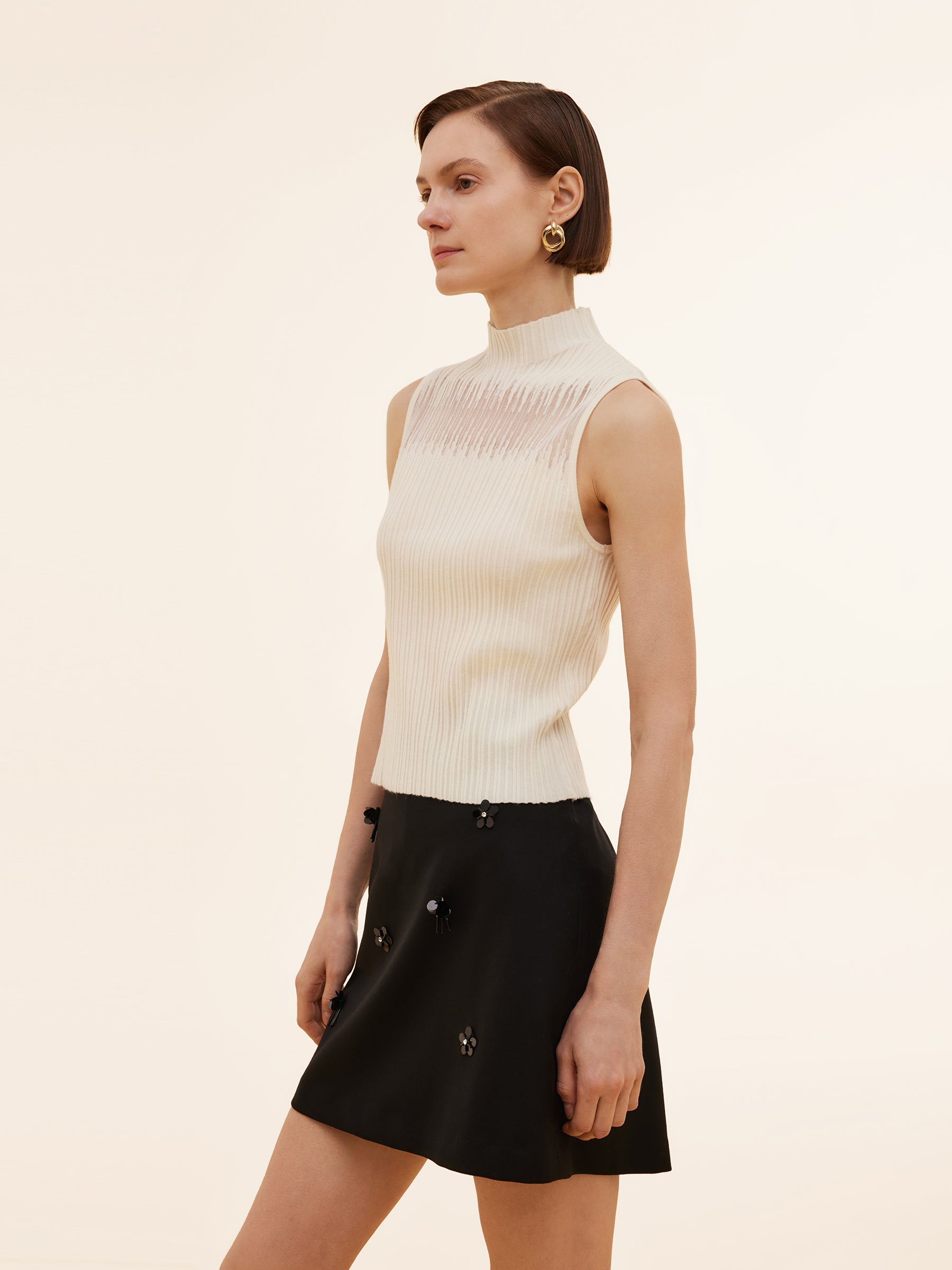 Lace-Textured Tencel Tank