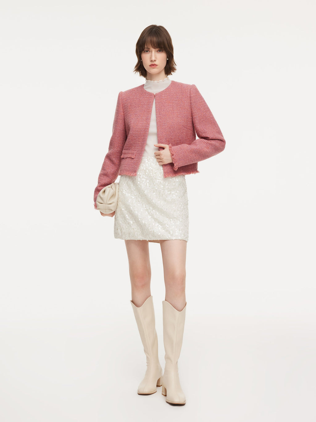 Tweed Round Neck Jacket