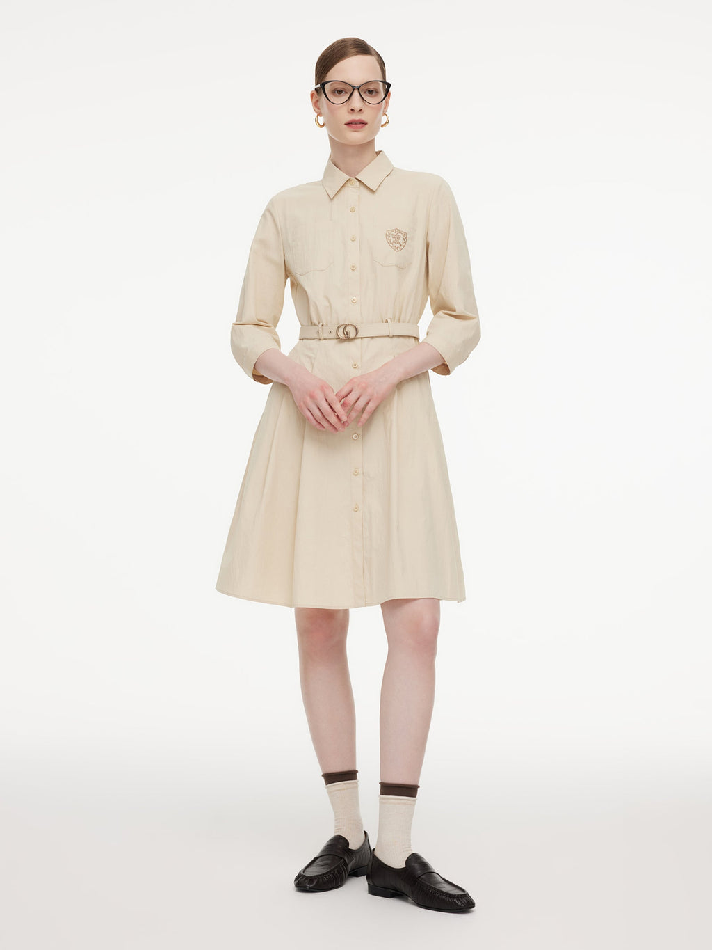 Cotton Embroidered Shirt Dress