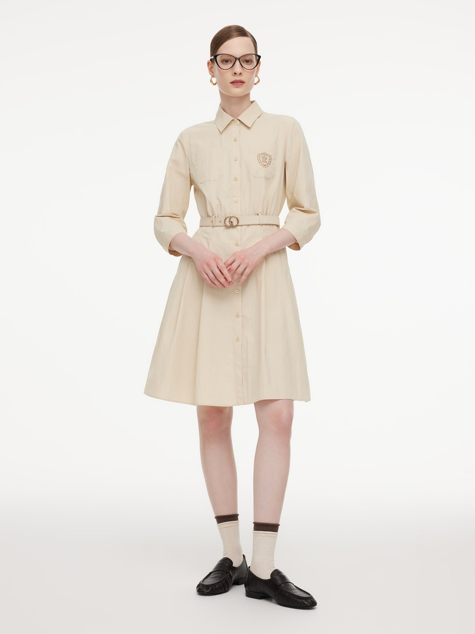 Cotton Embroidered Shirt Dress