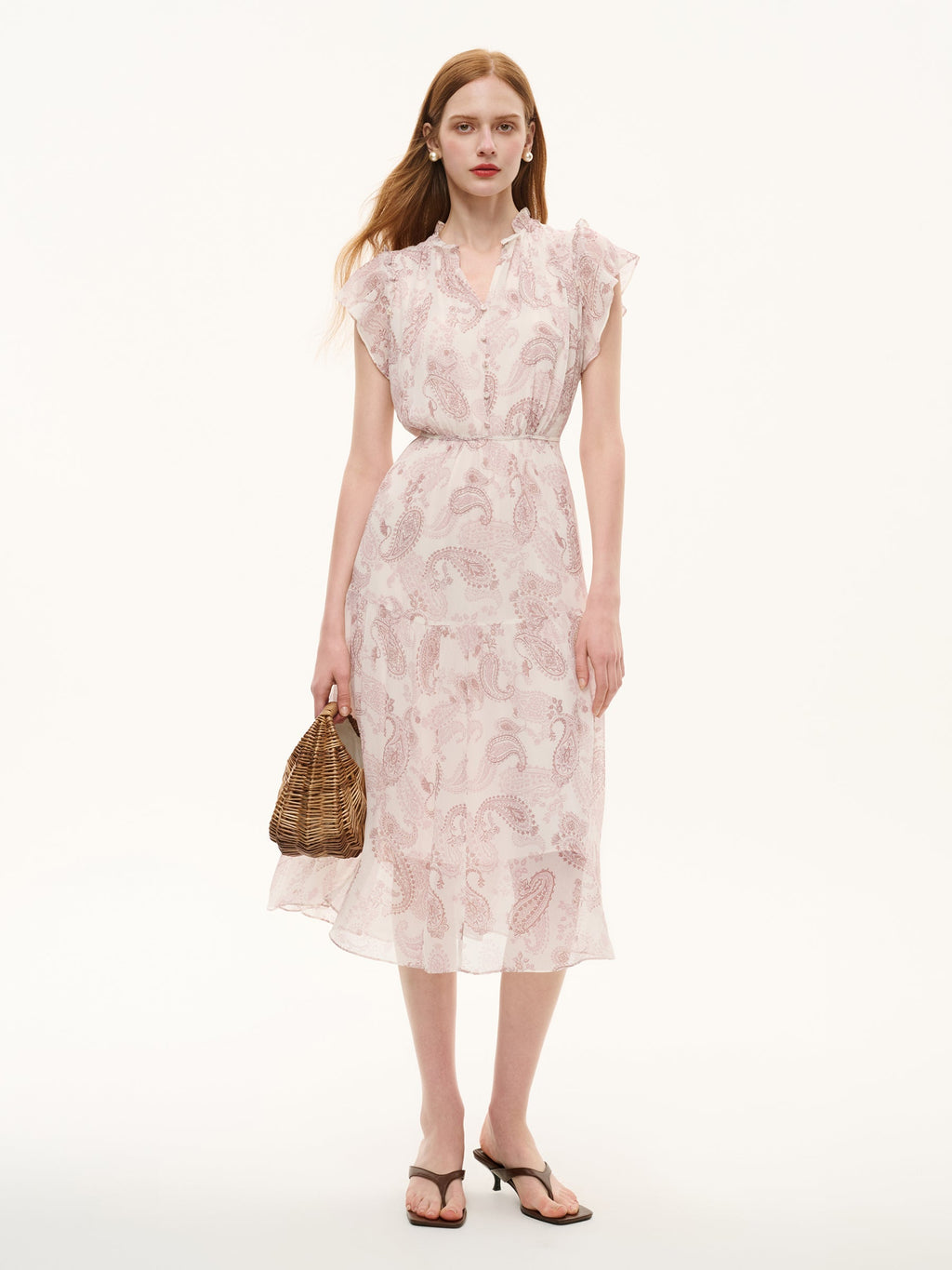 Back-Tie Ruffle Sleeve Dress