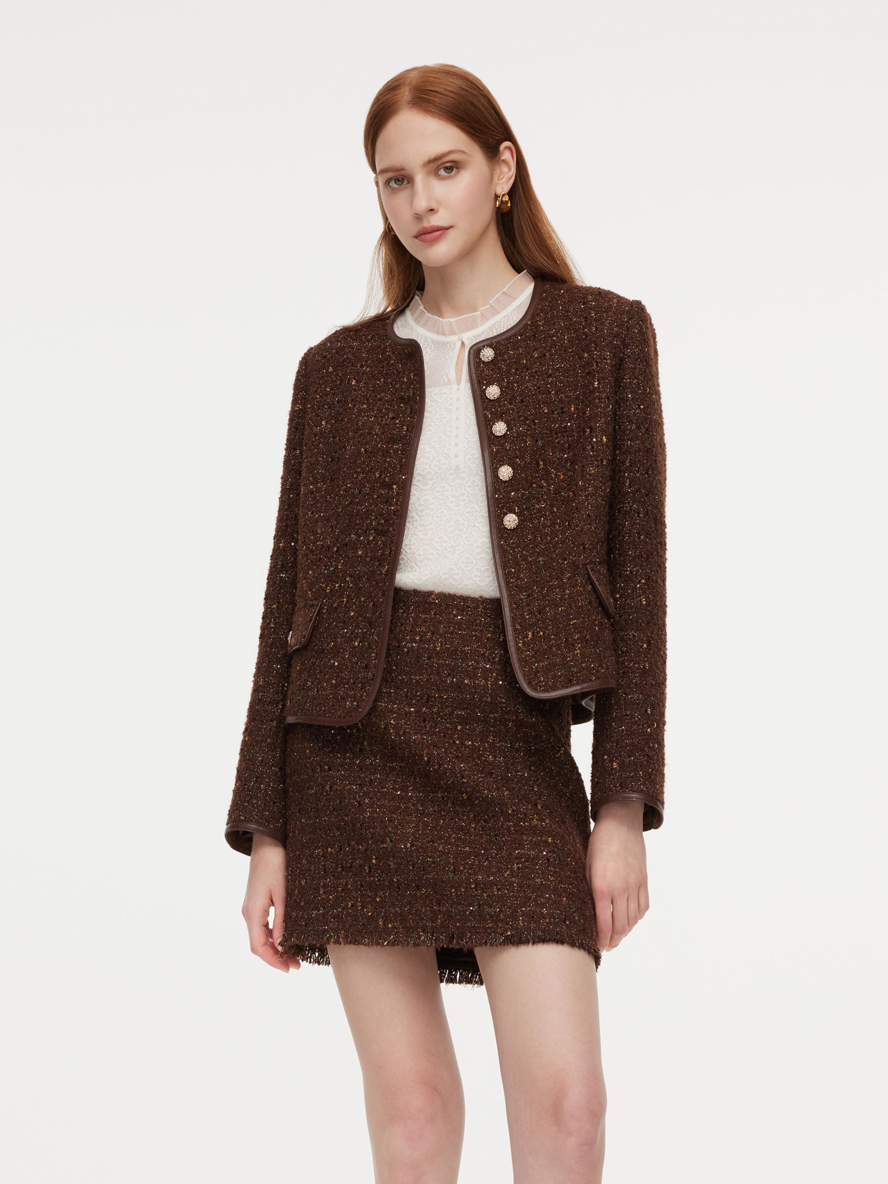 Wool Blend Sequin Jacket