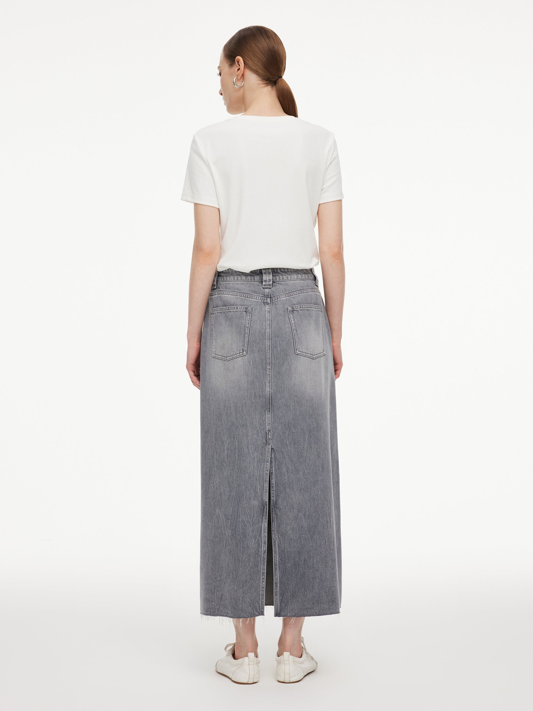 Breathable Straight Denim Skirt
