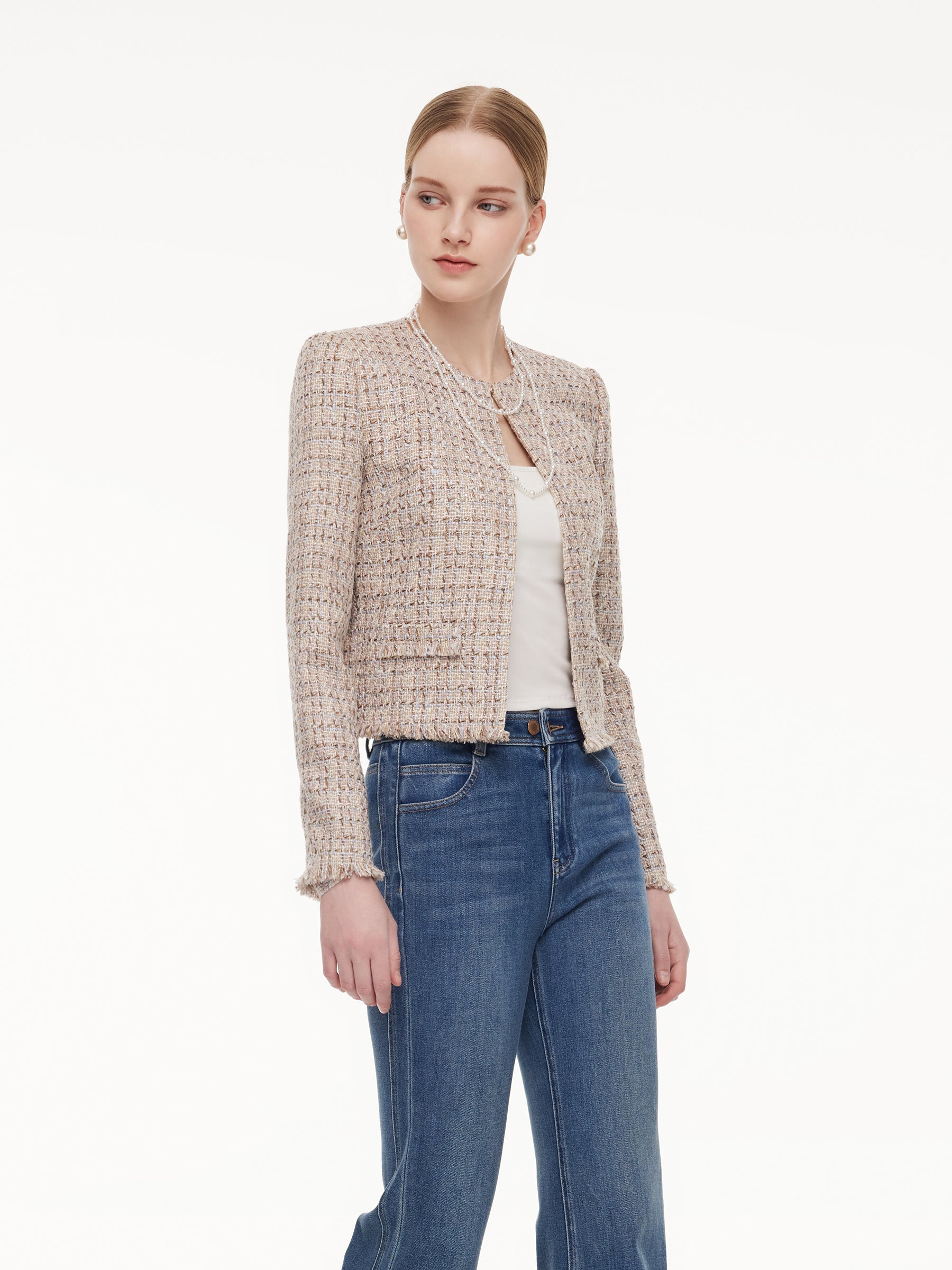 Wool Blend Boxed Jacket
