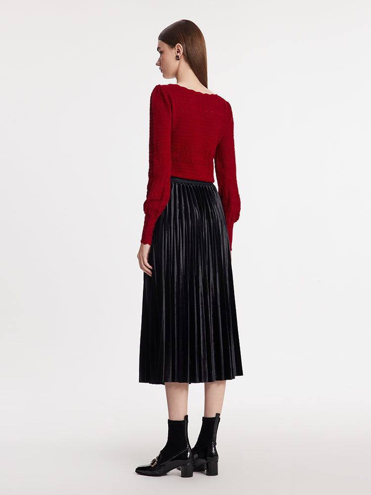 Tencel Wool Wave Collar Sweater