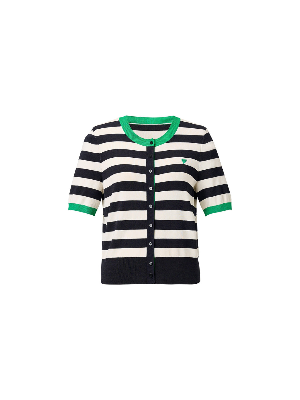 Striped Embroidered Cardigan