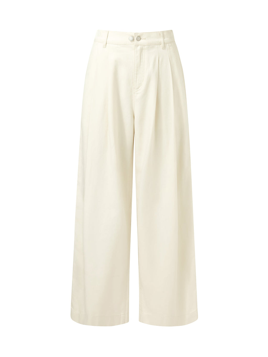 Tencel Wide-Leg Pleat Jeans