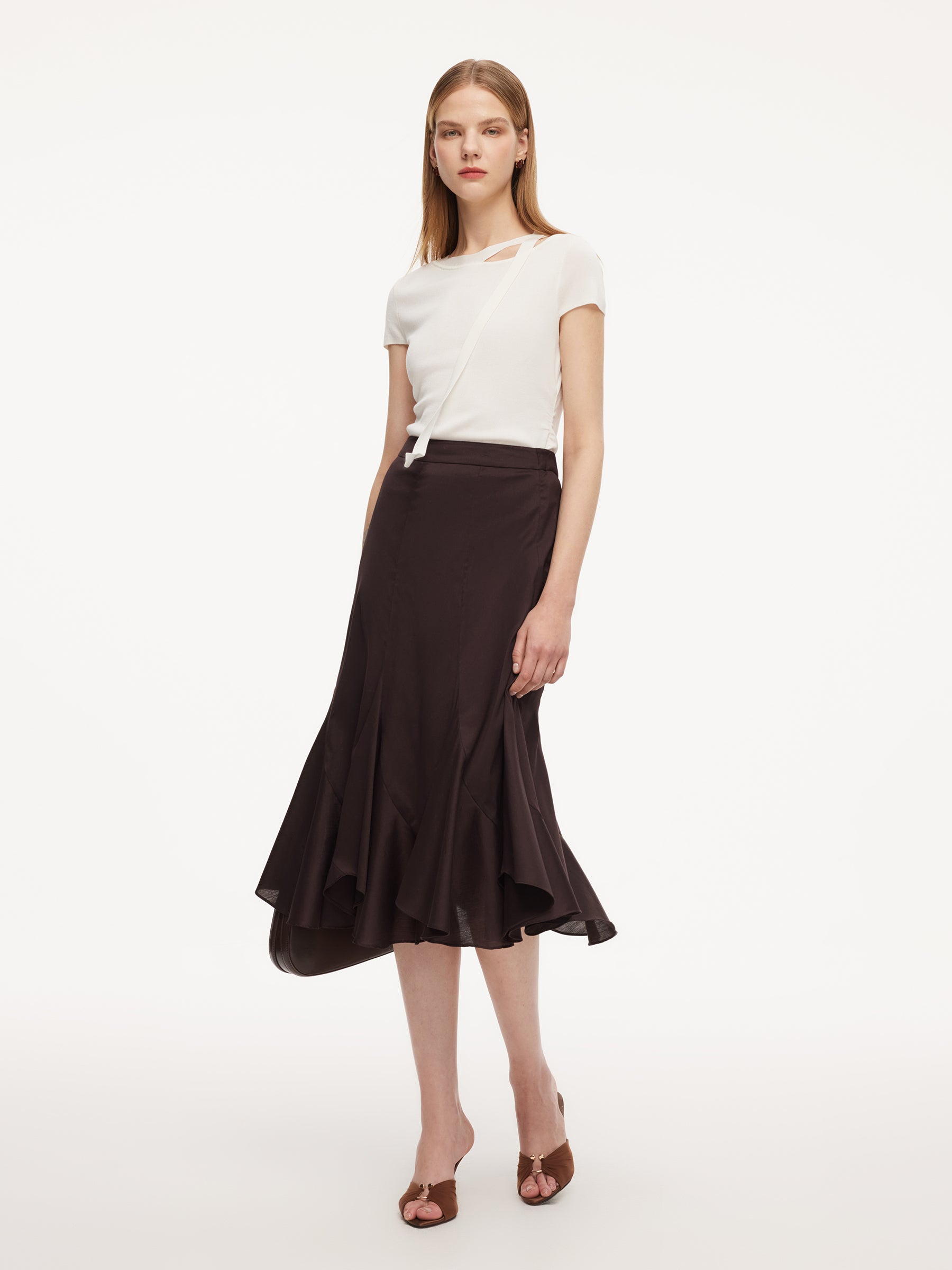 High-Waist Mermaid Cotton Skirt