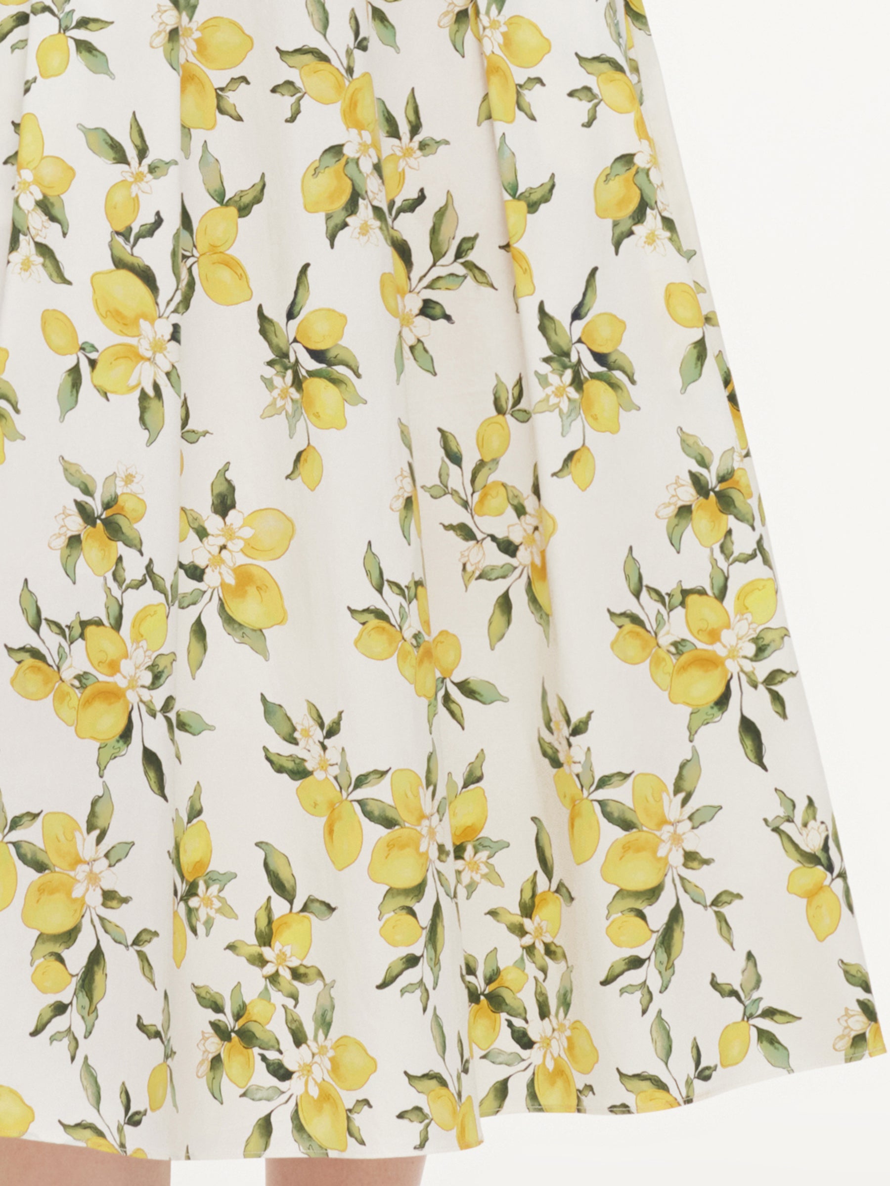 Lemon Print A-Line Skirt