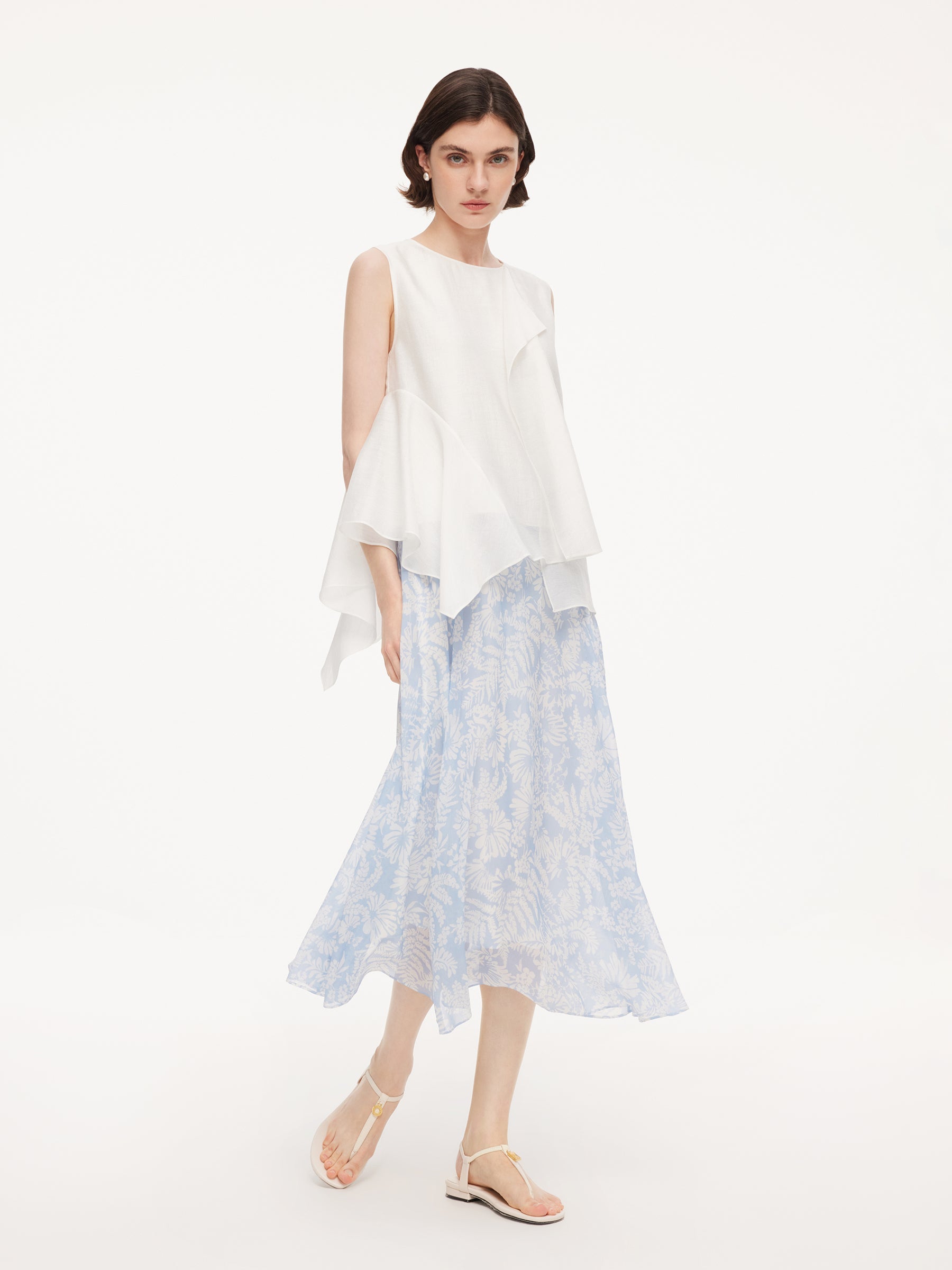 Asymmetrical Ruffle Slimming
