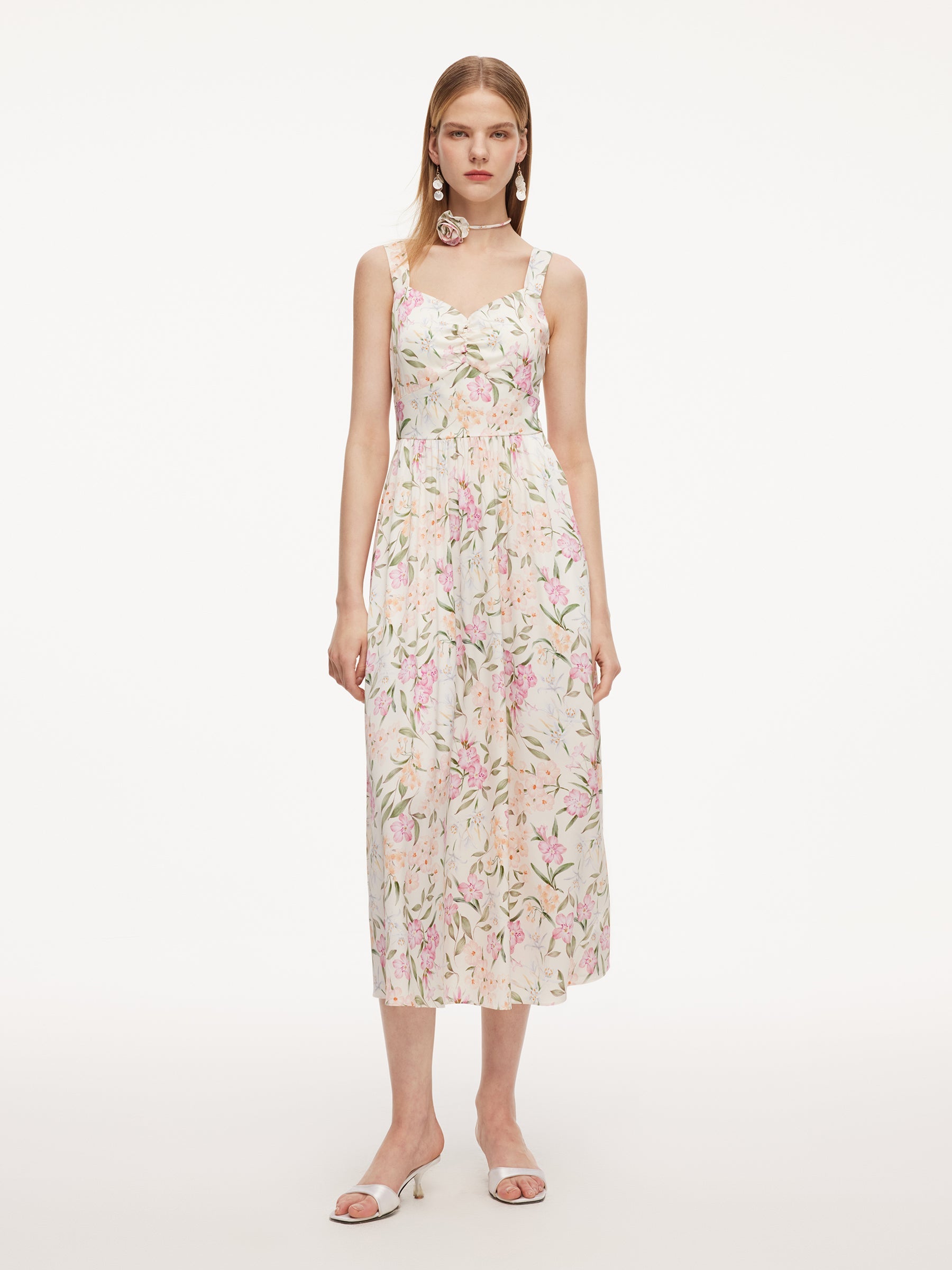 Ruched Sweetheart Cinched Dress