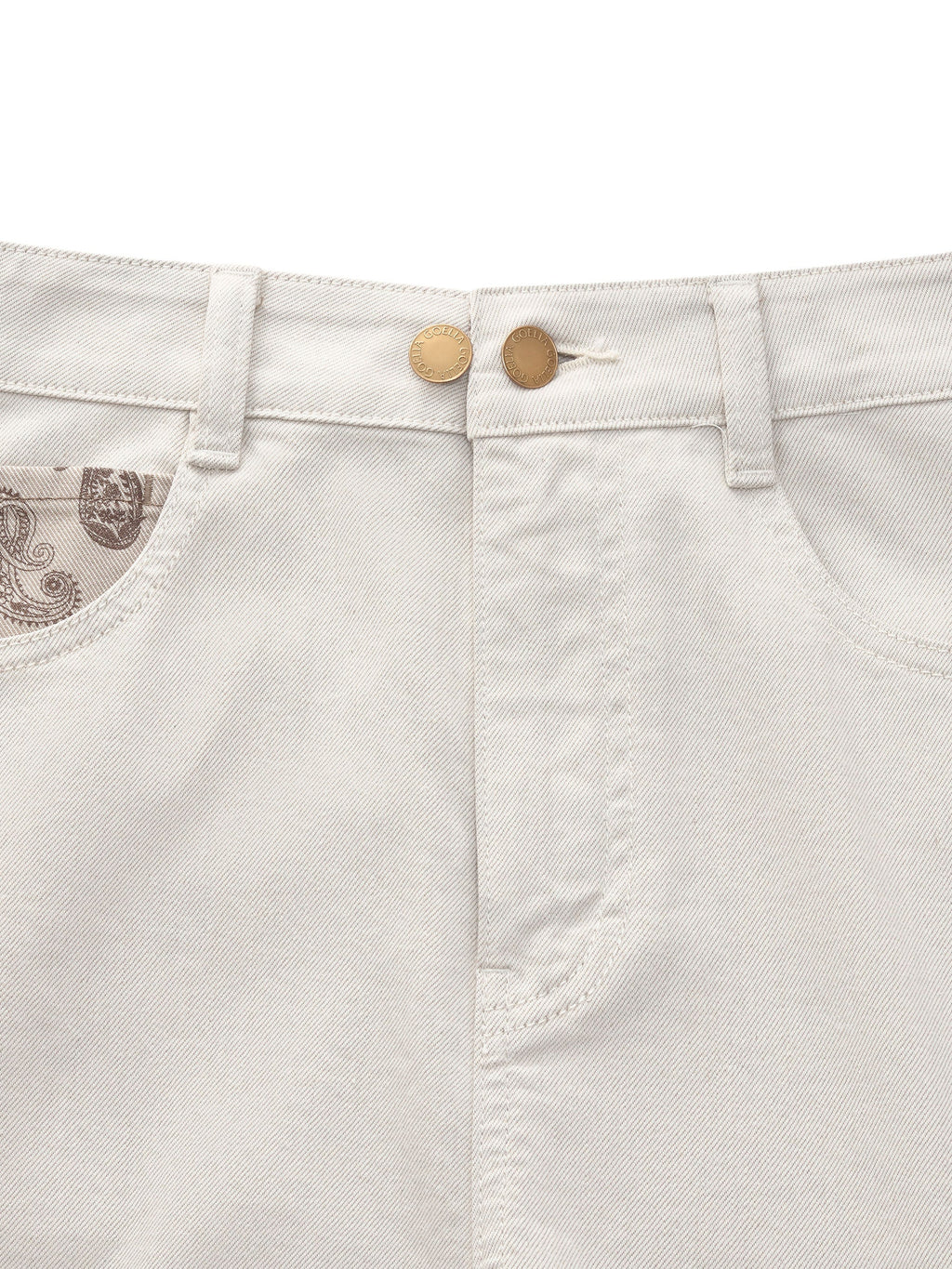 High-Cotton Curved Leg Jeans