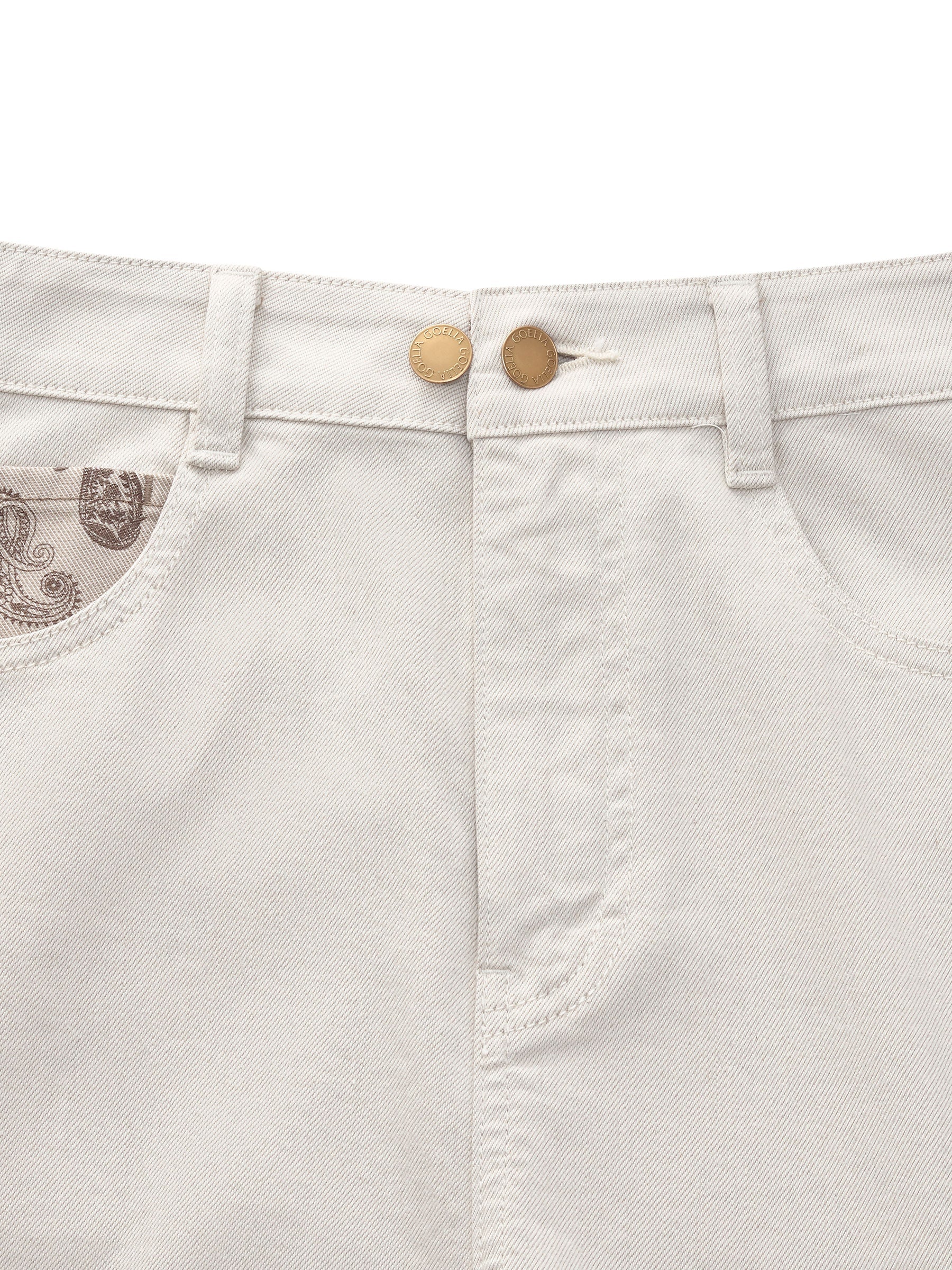 High-Cotton Curved Leg Jeans