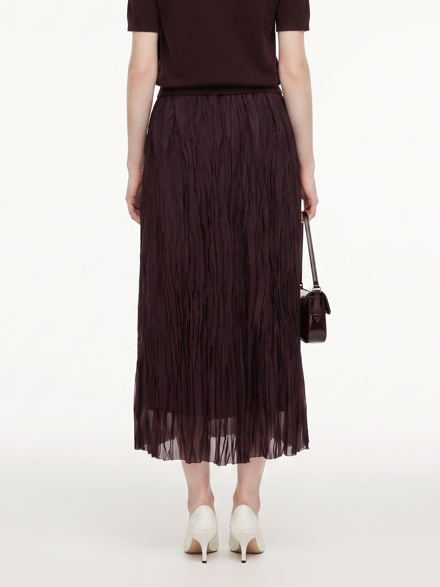 Tiered Crinkle Mesh Skirt