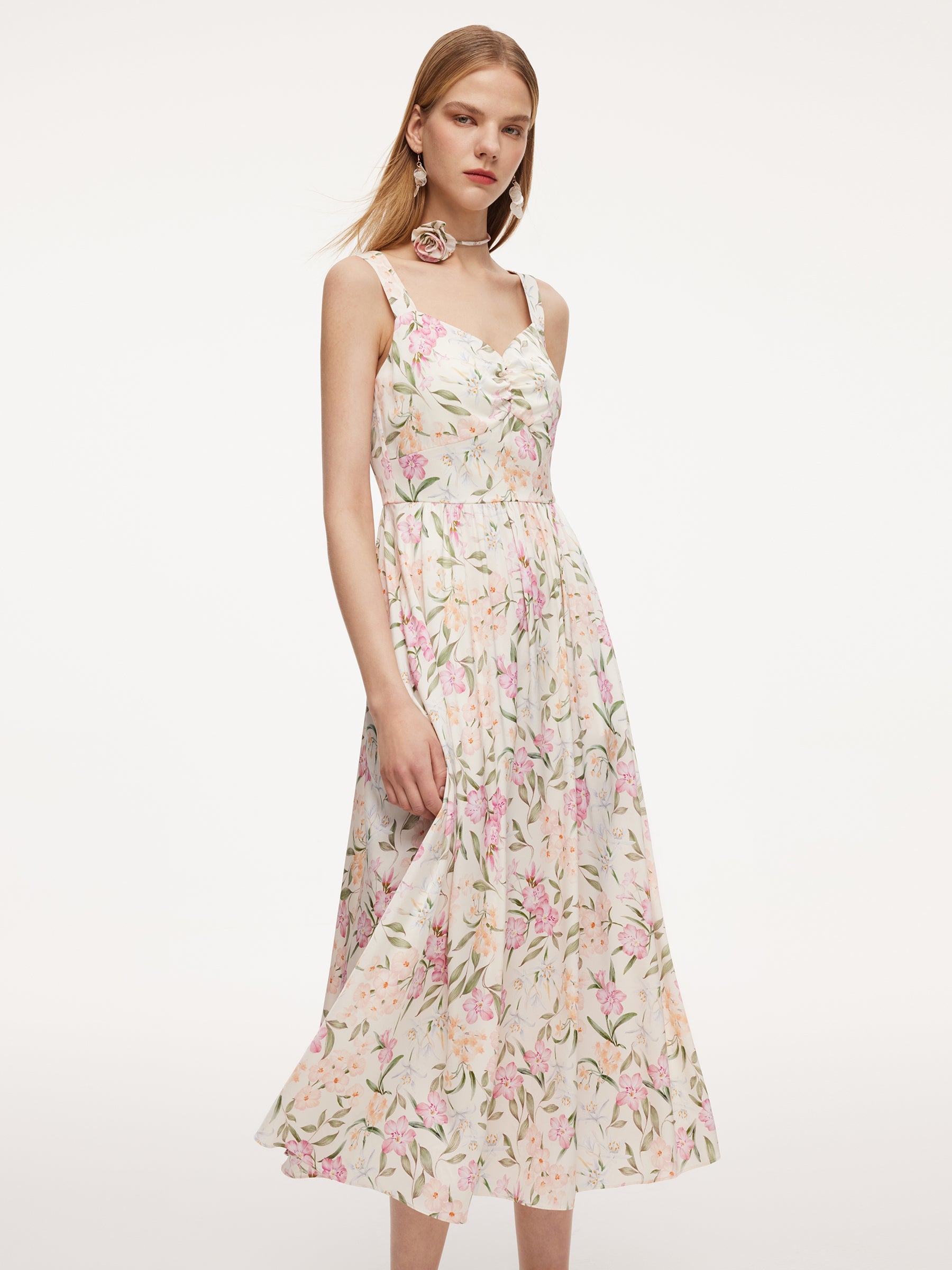 Ruched Sweetheart Cinched Dress