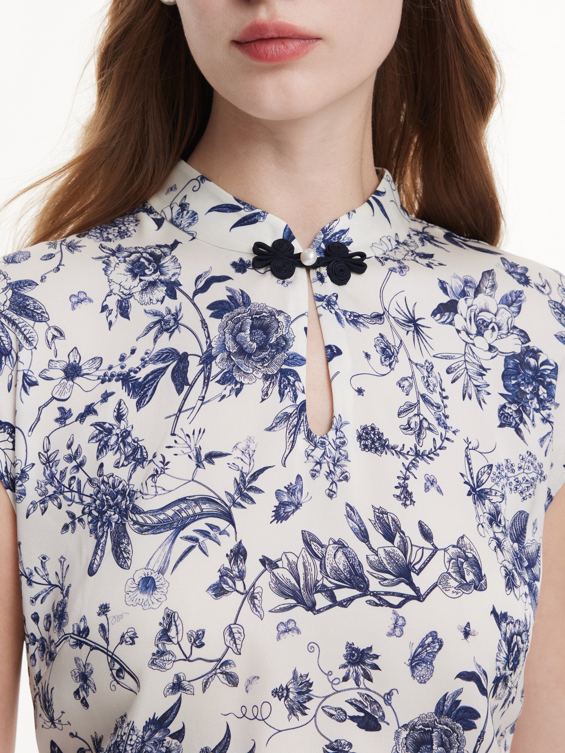Blue-White Porcelain Qipao Dress