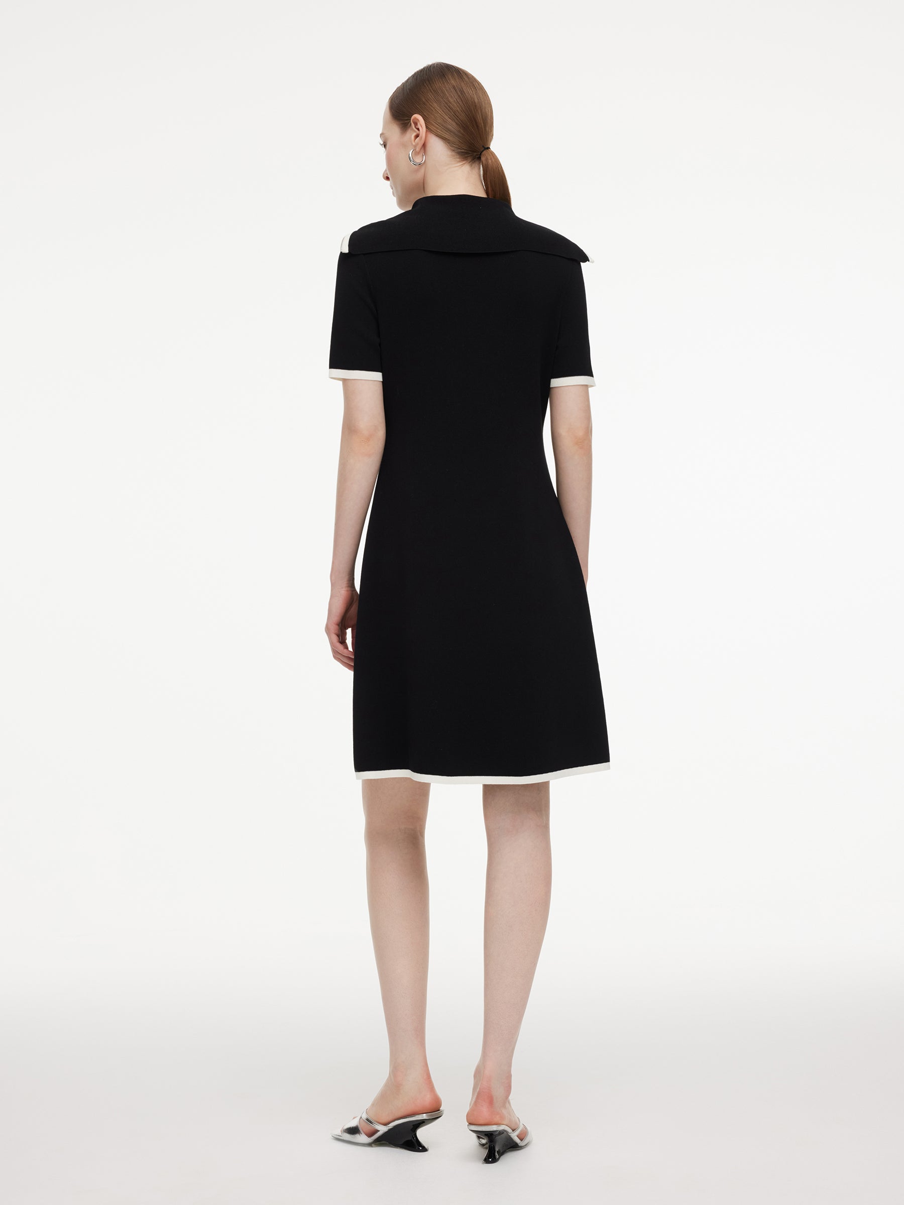 Lyocell Half-Zip Mini Dress