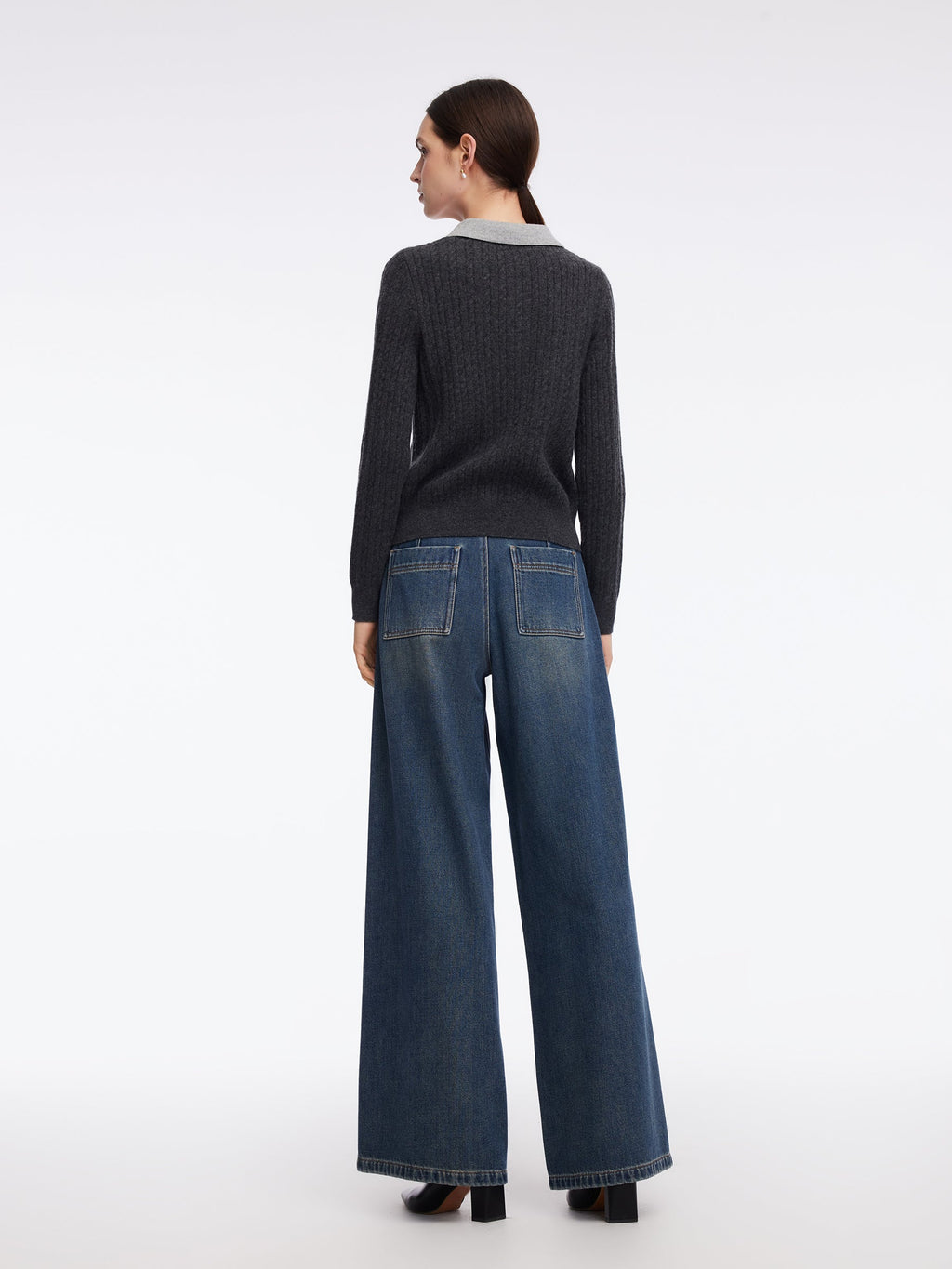 H-Line Structured Shoulder Knit Top