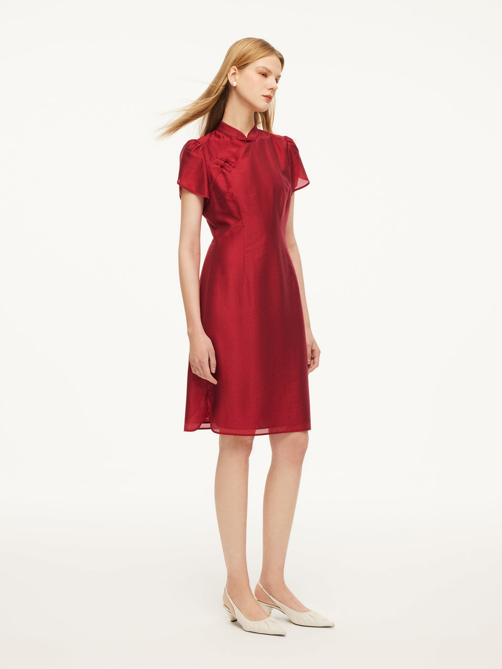 Tencel Qipao Mini Dress