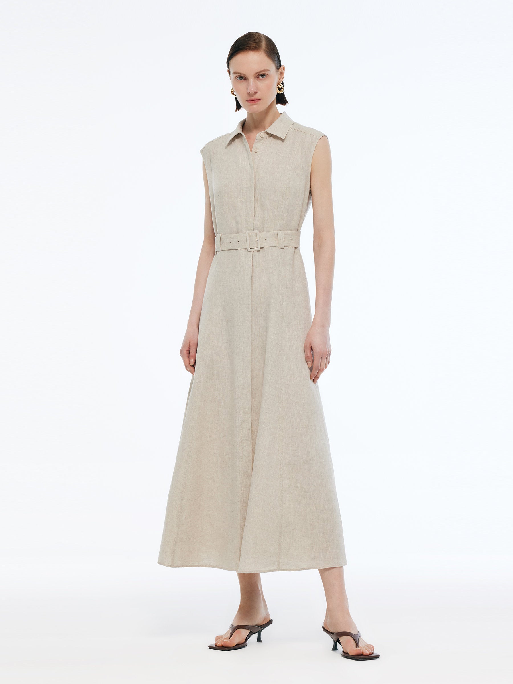 Linen Vest Maxi Dress