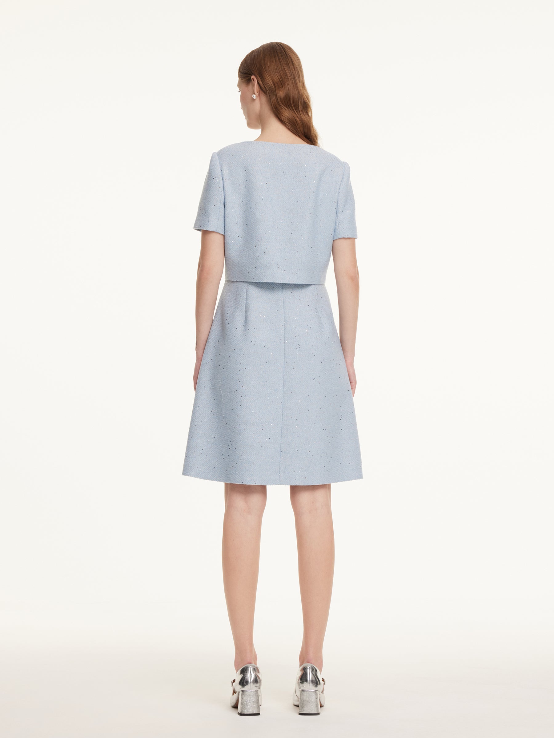 Sequin Acetate Tweed Dress