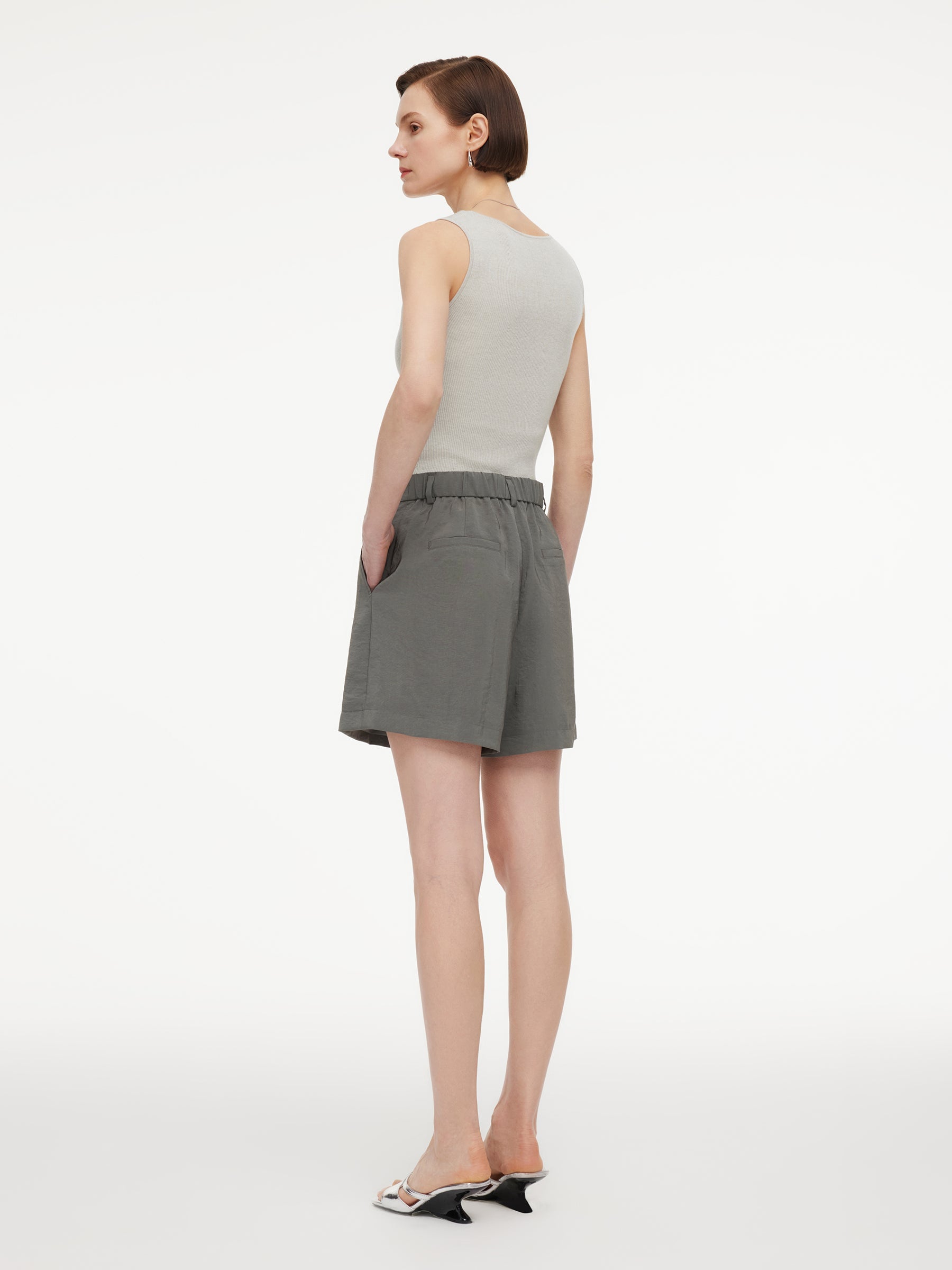Silk-Drape Wrinkle-Free Shorts