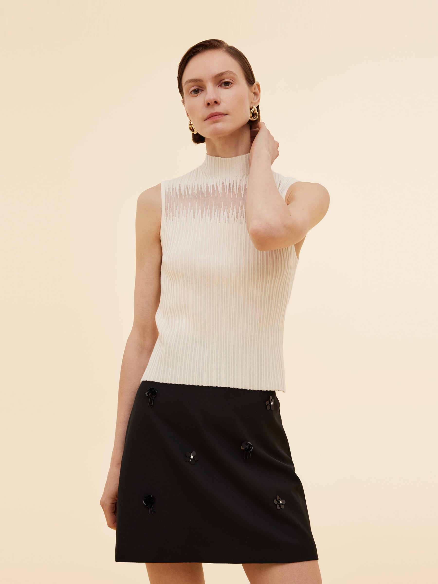 Lace-Textured Tencel Tank