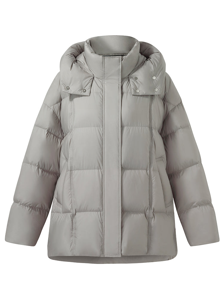 Matte Gray Cocoon Down Jacket
