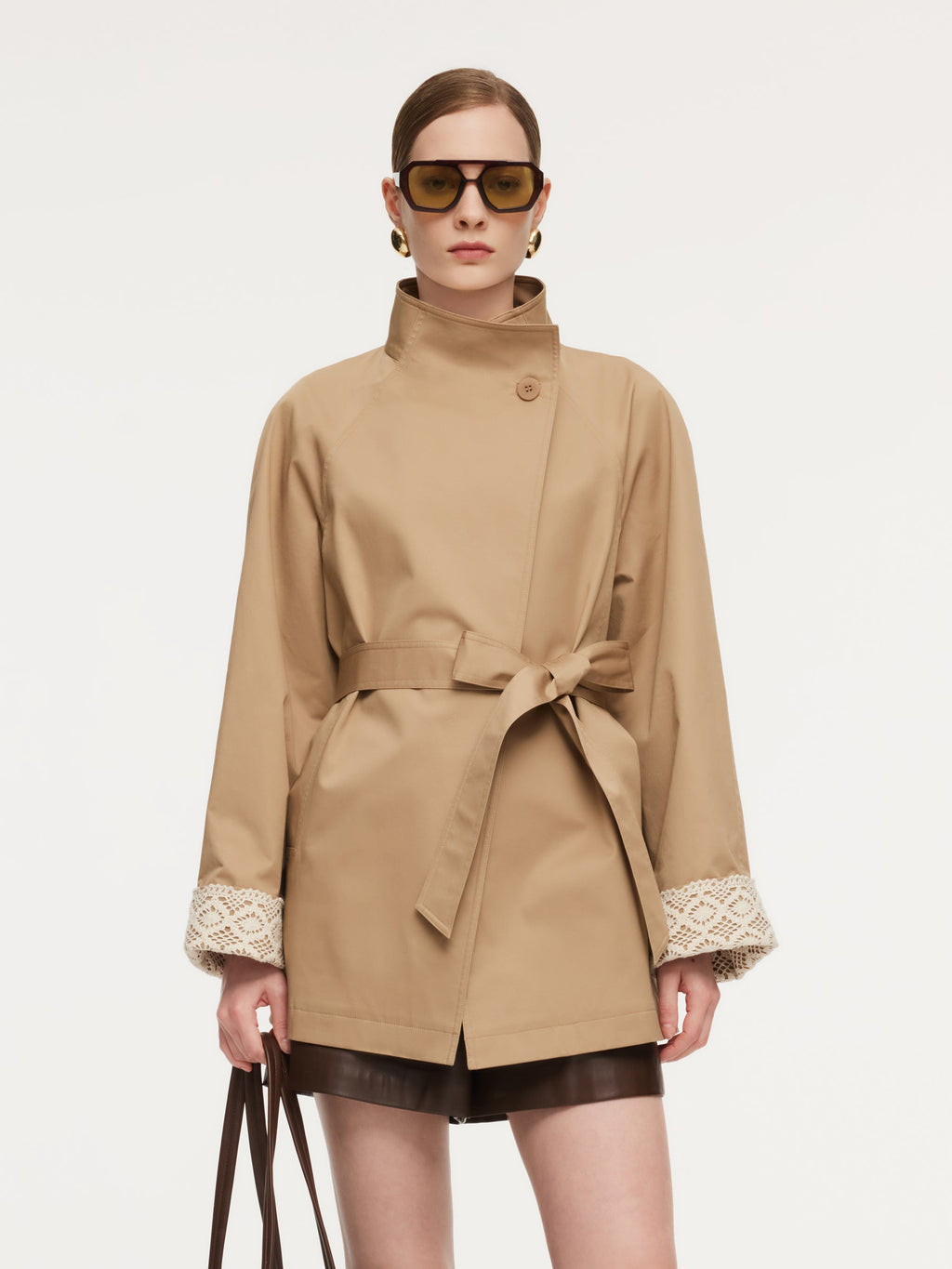 Cotton Stand Collar Trench