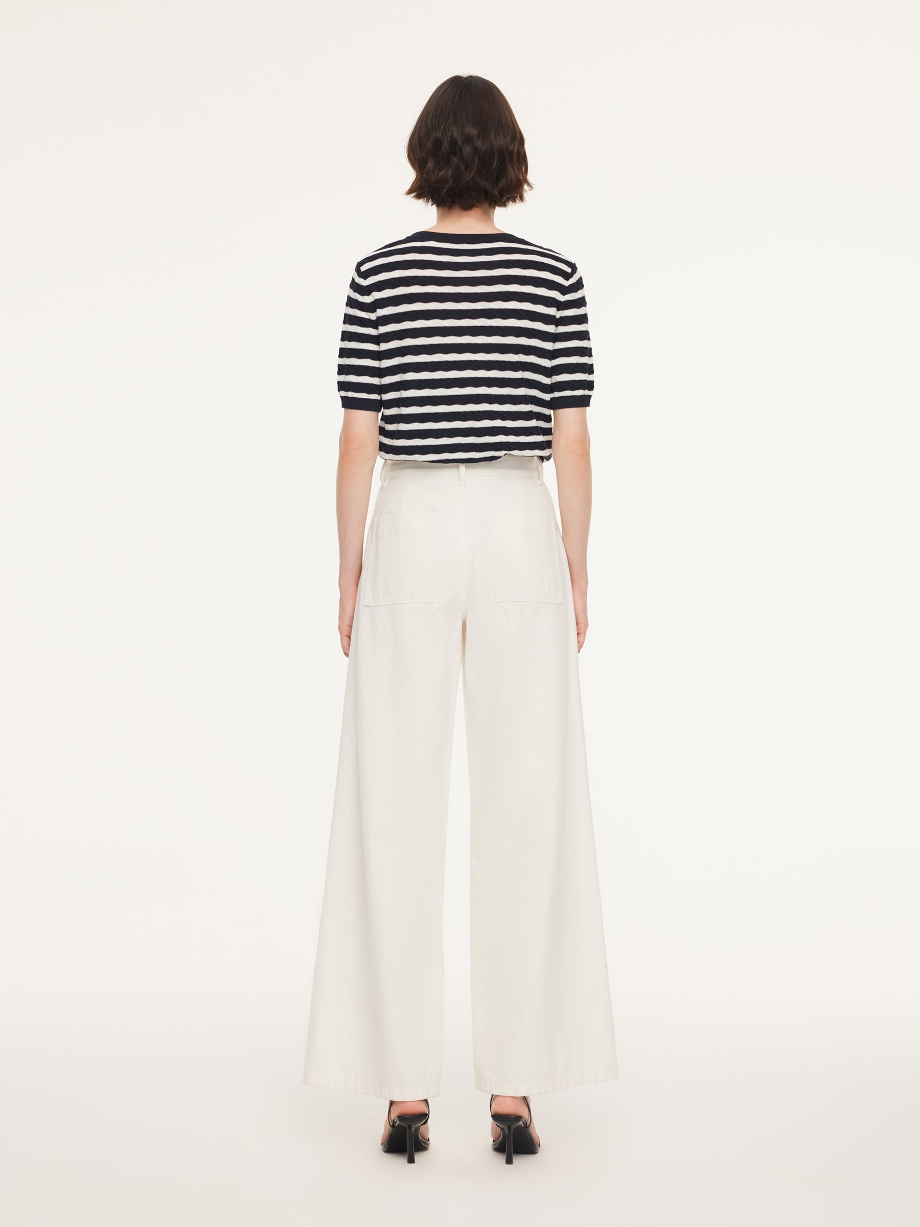 Tencel Stripe Pointelle Knit