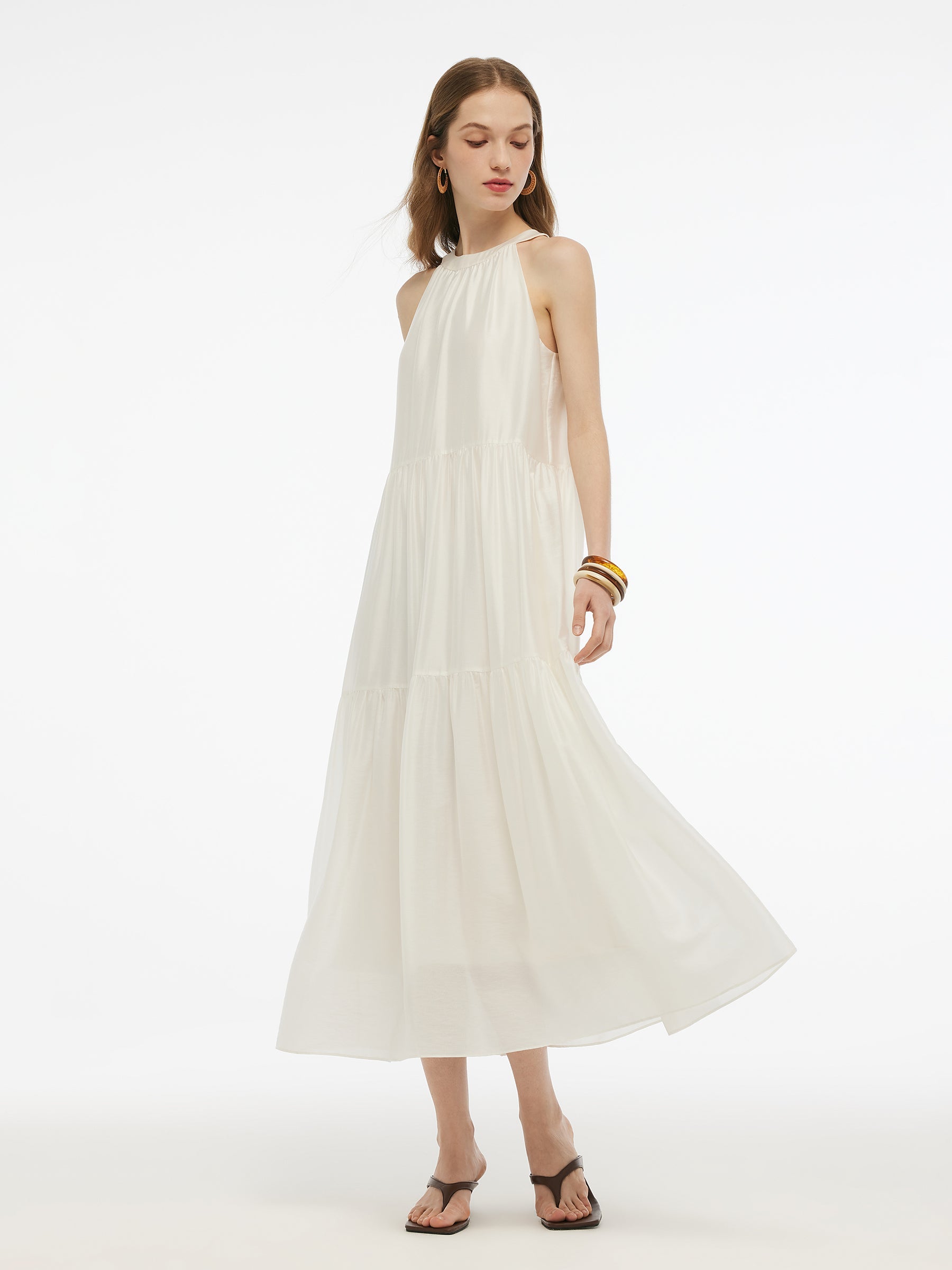Tencel Halter Romantic Dress