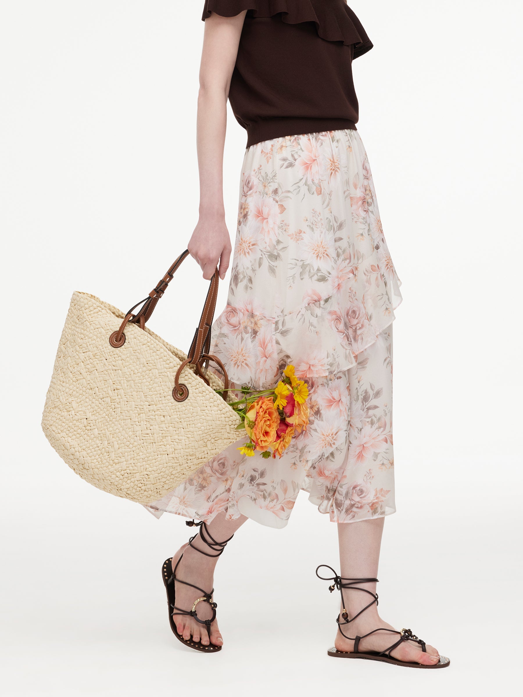 Vintage Watercolor Rose Skirt