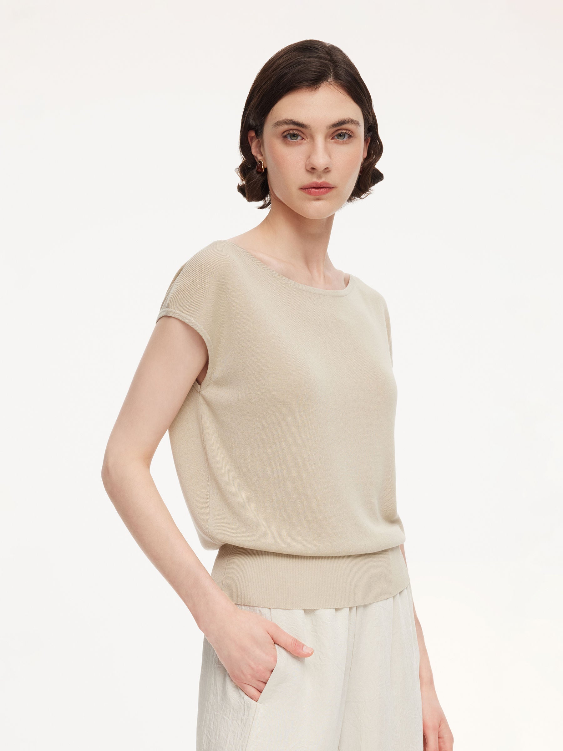 Tencel-Mulberry Silk Knit Top